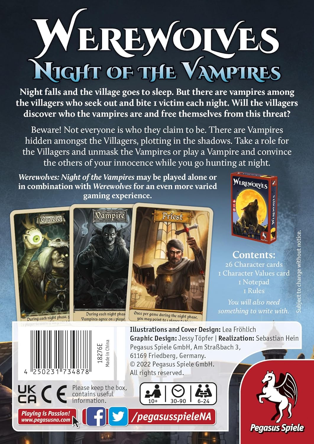 Pegasus Spiele 18276E Werewolves - Night of the Vampires card games