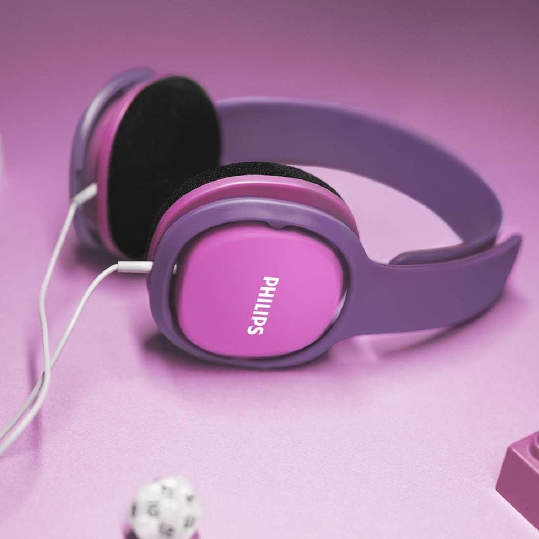 PHILIPS SHK2000 Over Ear Kids Headphones, 85dB Volume Limit, Noise Isolating, Soft Ear Pads, Ergonomic Headband (Pink
