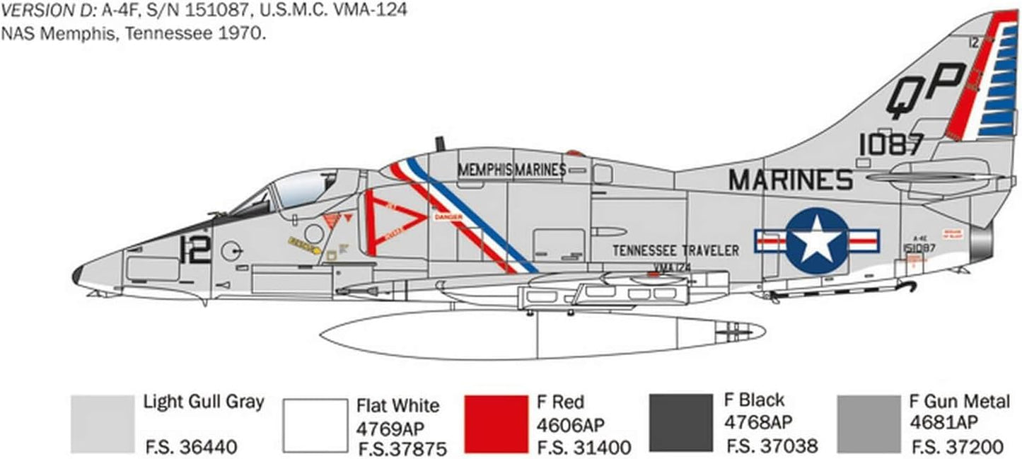 Italeri IT2826 2826 A-4E/F/G Skyhawk, 1:48 Scale, Plastic Kit, Model Making