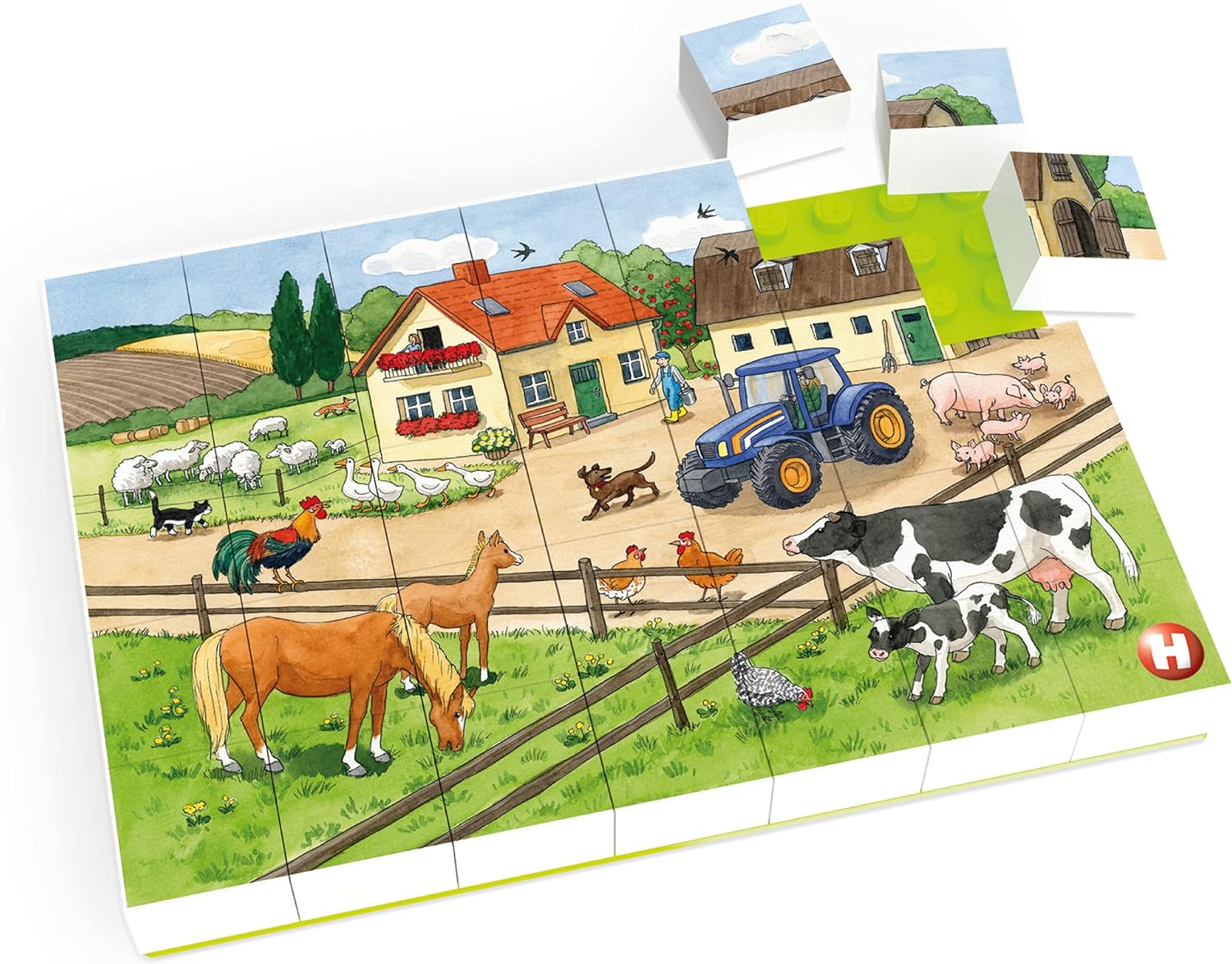 Hubelino- Puzzle - Vida en la Granja, Color carbón (410184