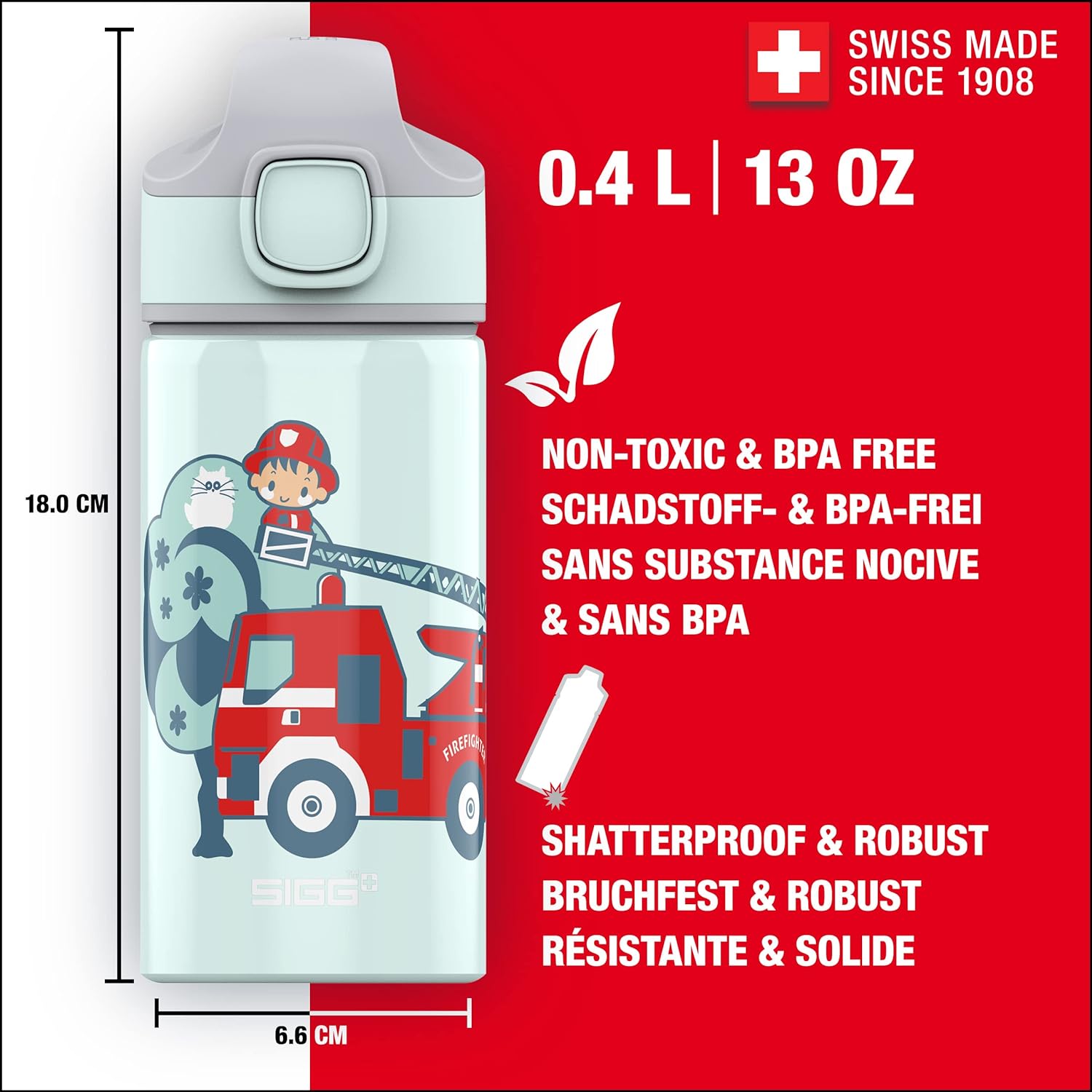 SIGG - Aluminium Kids Water Bottle - With Straw - Leakproof - Lightweight - BPA Free - Climate Neutral Certified - School & Sports - 0.4L