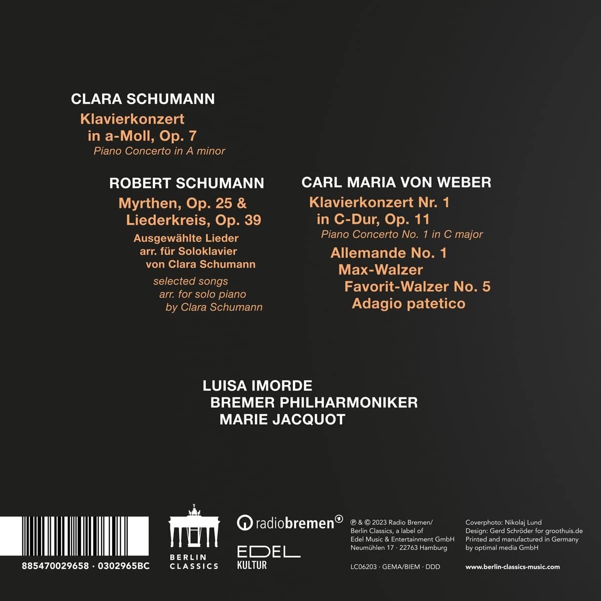 C. Schumann & C. M. Von Weber: Piano Concertos