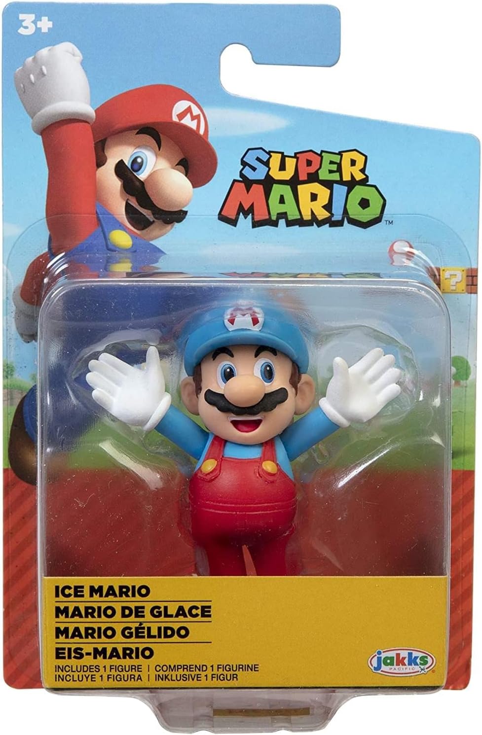 SUPER MARIO Action Figure 2.5 Inch Ice Open Arms Mario Collectible Toy