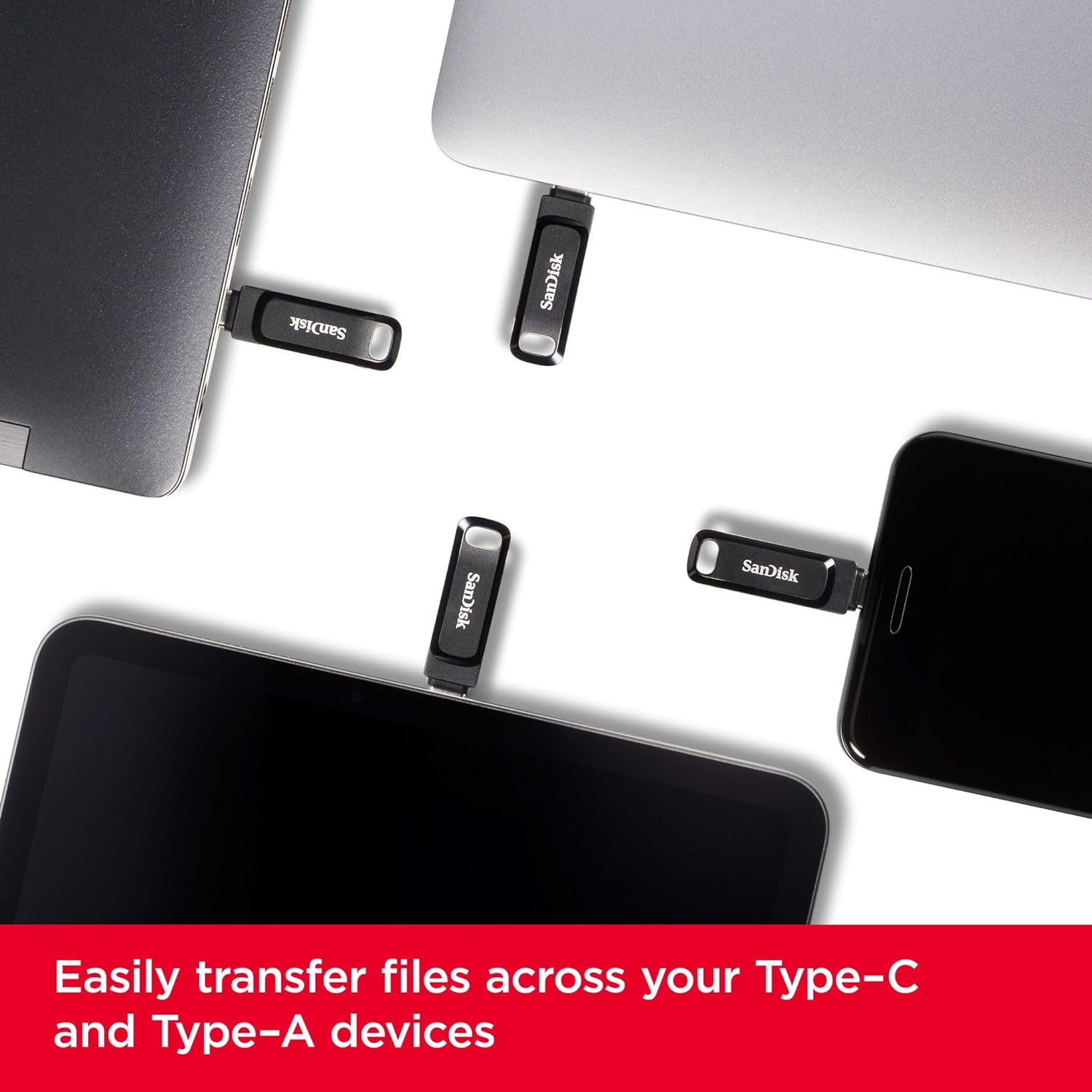 SanDisk 32GB Ultra Dual Drive Go USB Type-C Flash Drive with reversible USB Type-C and USB Type-A connectors, for smartphones, tablets, Macs and computers