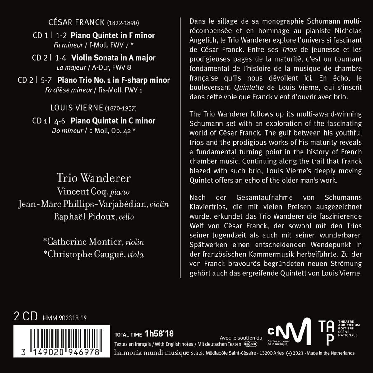 César Franck: Piano Trio & Quintet/Violin Sonata/...