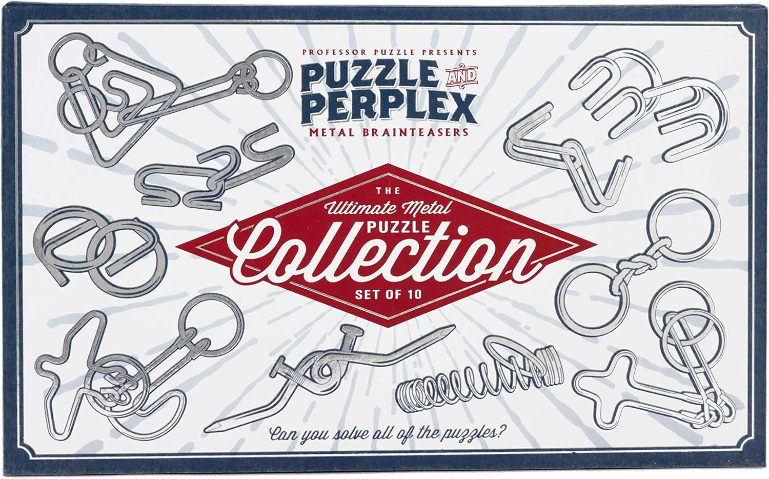 Professor PUZZLE colección Perplex de Professor – 10 Rompecabezas de Metal/Juegos de Teaser Cerebro, Multicolor (PX2041
