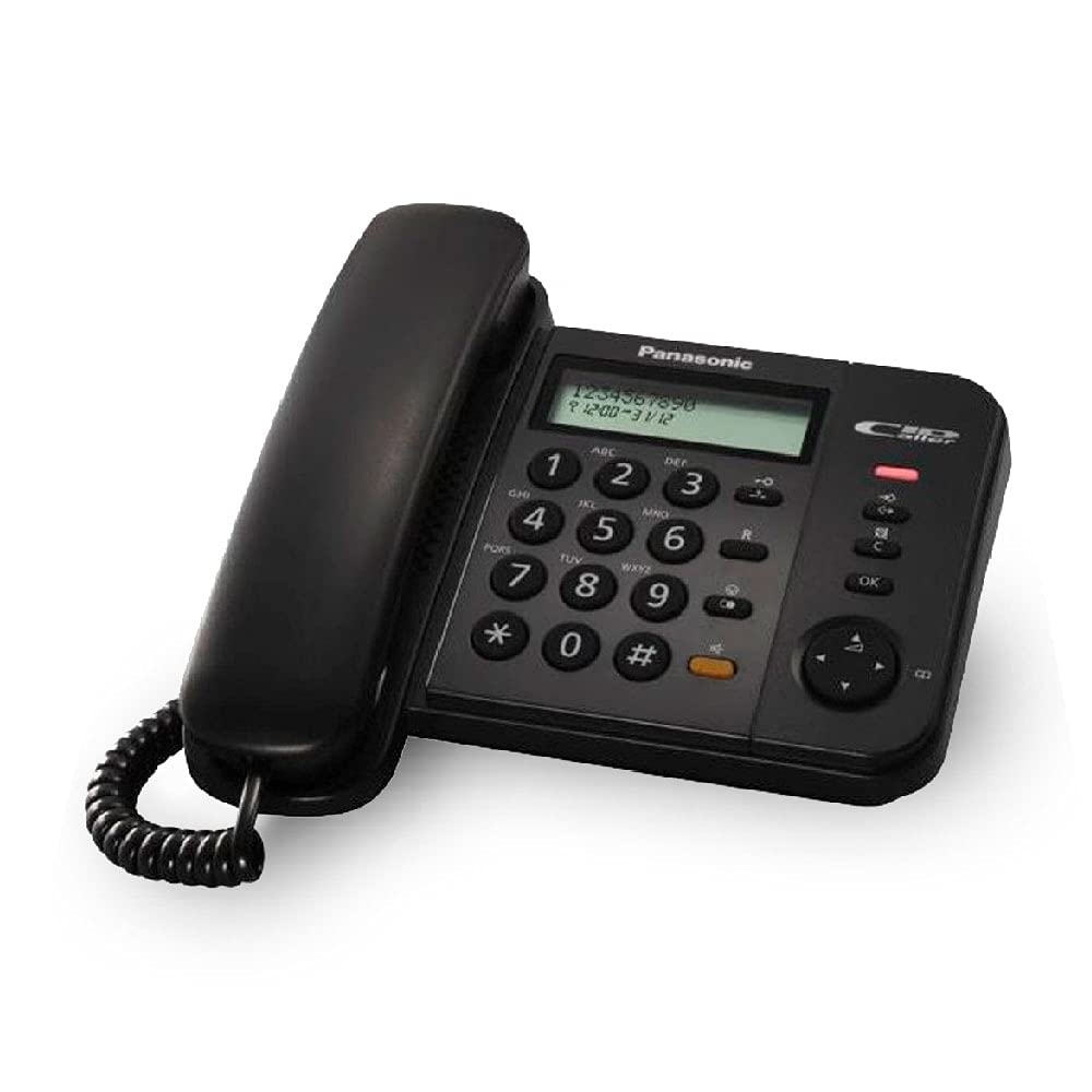 Panasonic KX-TS580EX1B telephone - telephones (Black, LCD, AA, 190 x 95 x 196 mm
