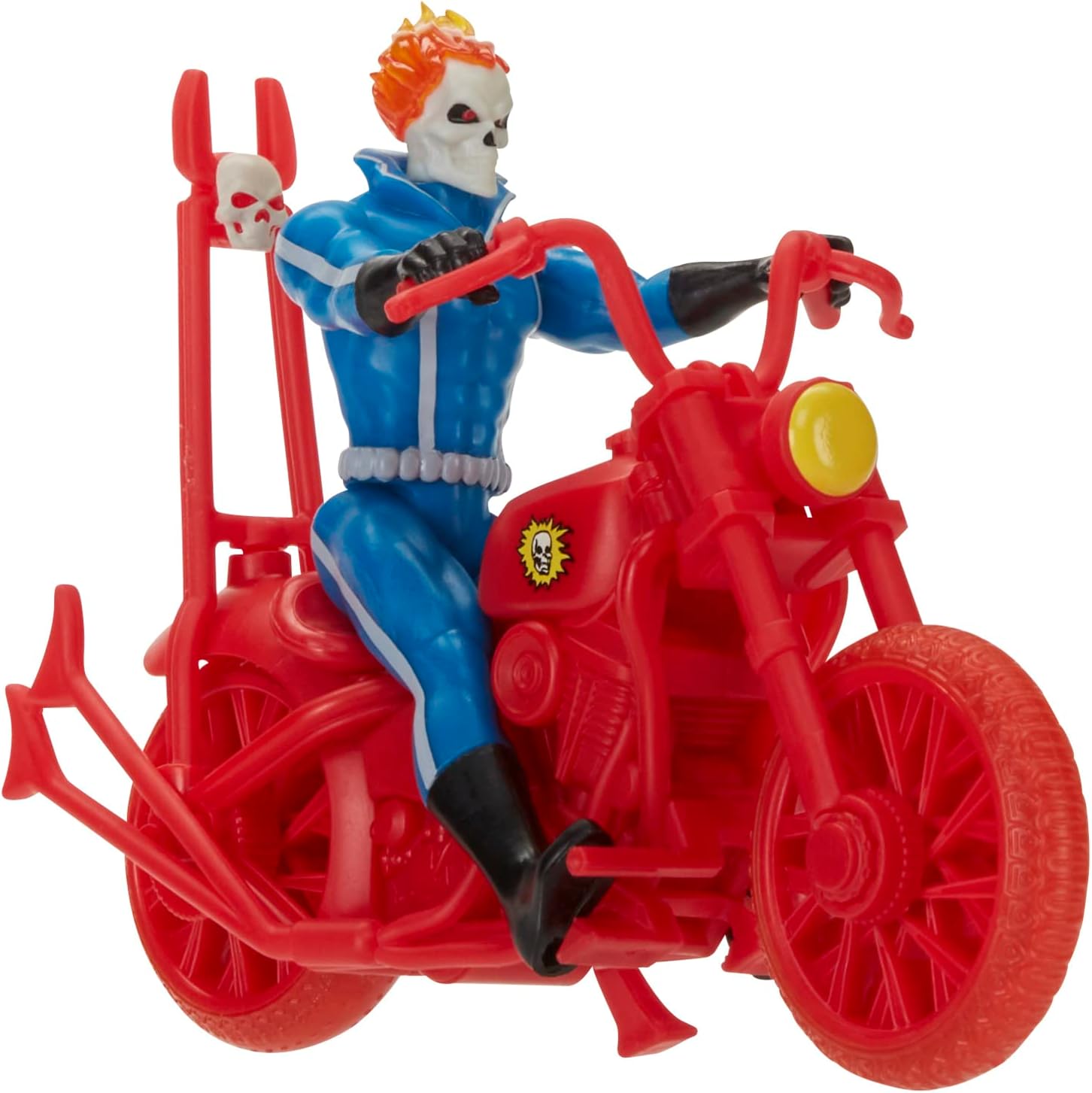 Marvel Hasbro Legends Series Retro 375 Collection Ghost Rider 9.5 CM Action Figures, Includes Vehicle, Multicolor, F6544