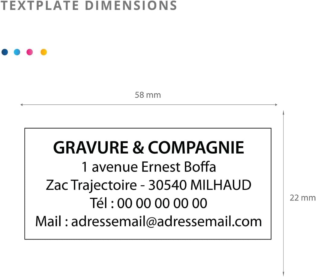 Trodat Printy 4913 -Self Inking Stamp - Customizable Stamp - 5 lines - Textplate Dimensions 58 x 22 mm - 10 Colours Available (Rouge – Red