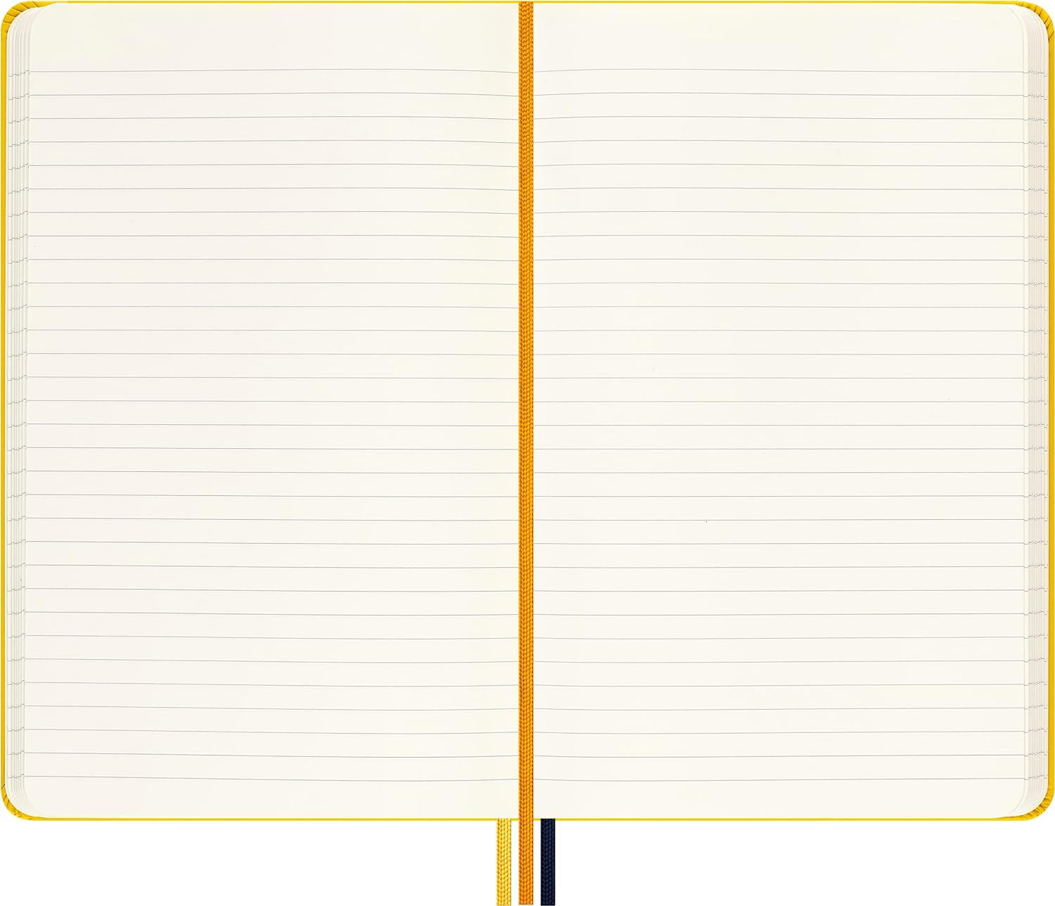 Moleskine x K-Way Notebook, Custom Edition Ruled Layout and Hard Cover Journal, Size Large 13x21 cm, Colour Yellow