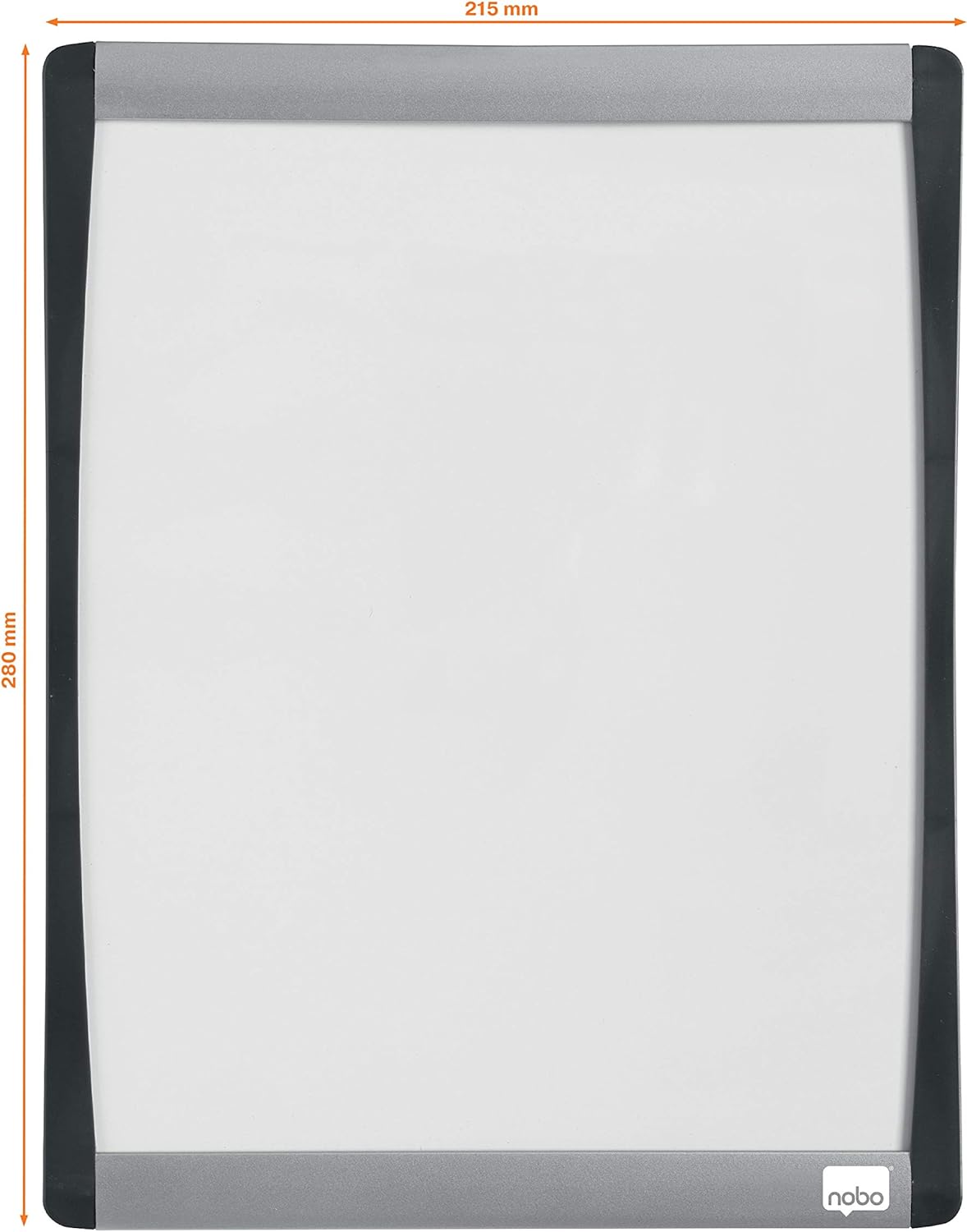 Nobo Mini Magnetic Whiteboard With Arched Frame, Wall Mountable, Includes Whiteboard Pen, Magnets & Foam Adhesive Pads, Home/ Office, 215 x 280 mm, White, 1903778