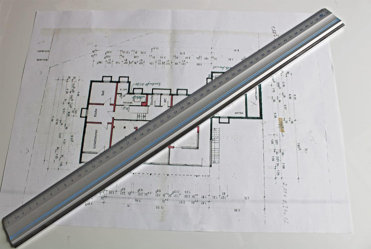 Wedo 50cm Aluminium Cutting Ruler - Silver