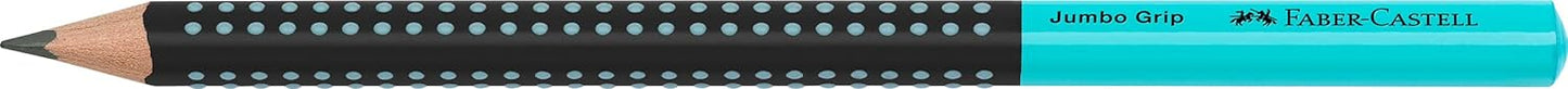FABER-CASTELL 511912 Jumbo Grip Two Tone - Lápiz (HB, 1 unidad), color negro y turquesa