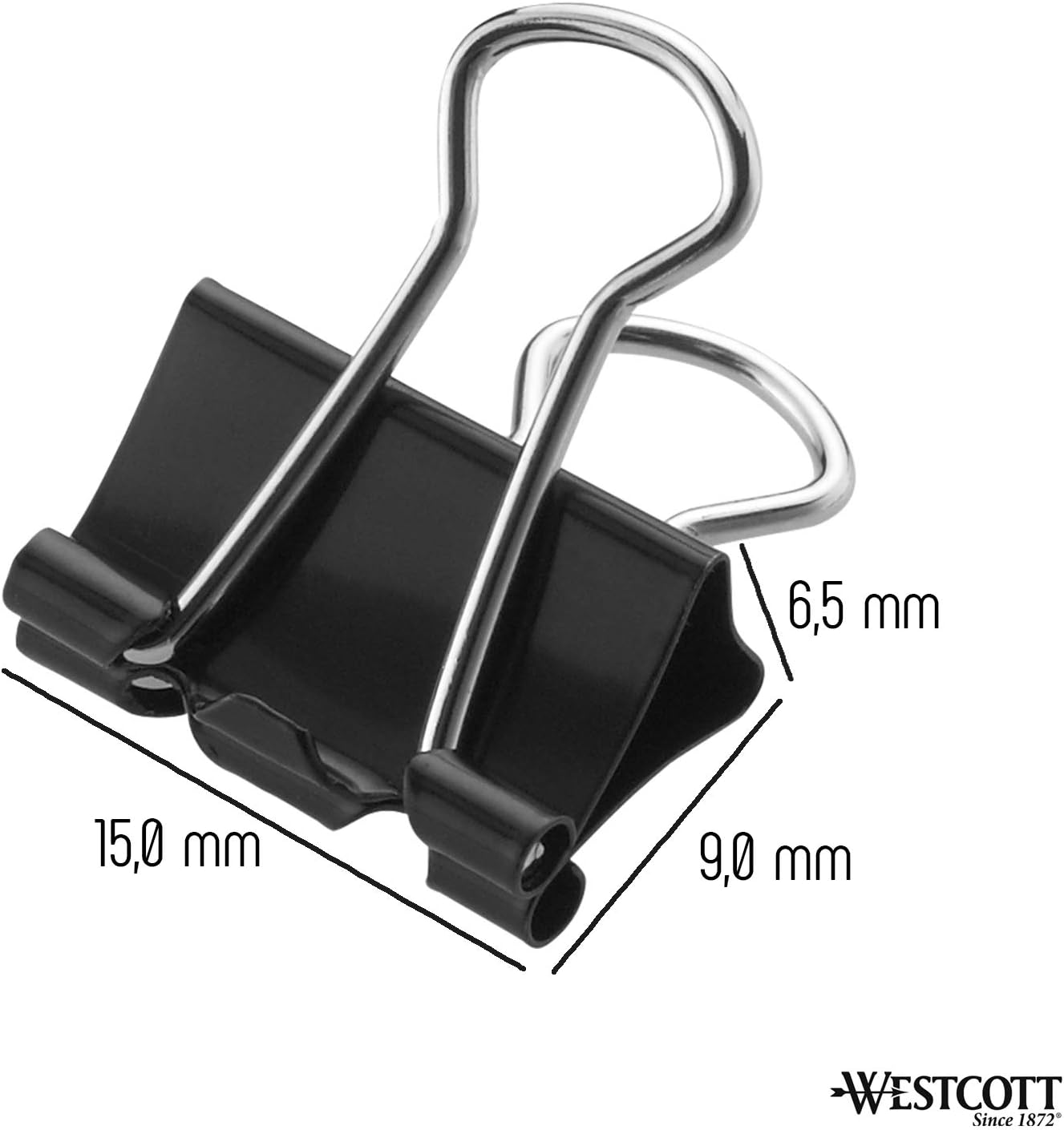 Westcott E-10700 00 Foldback Clips 15 mm, Black 15 mm Black