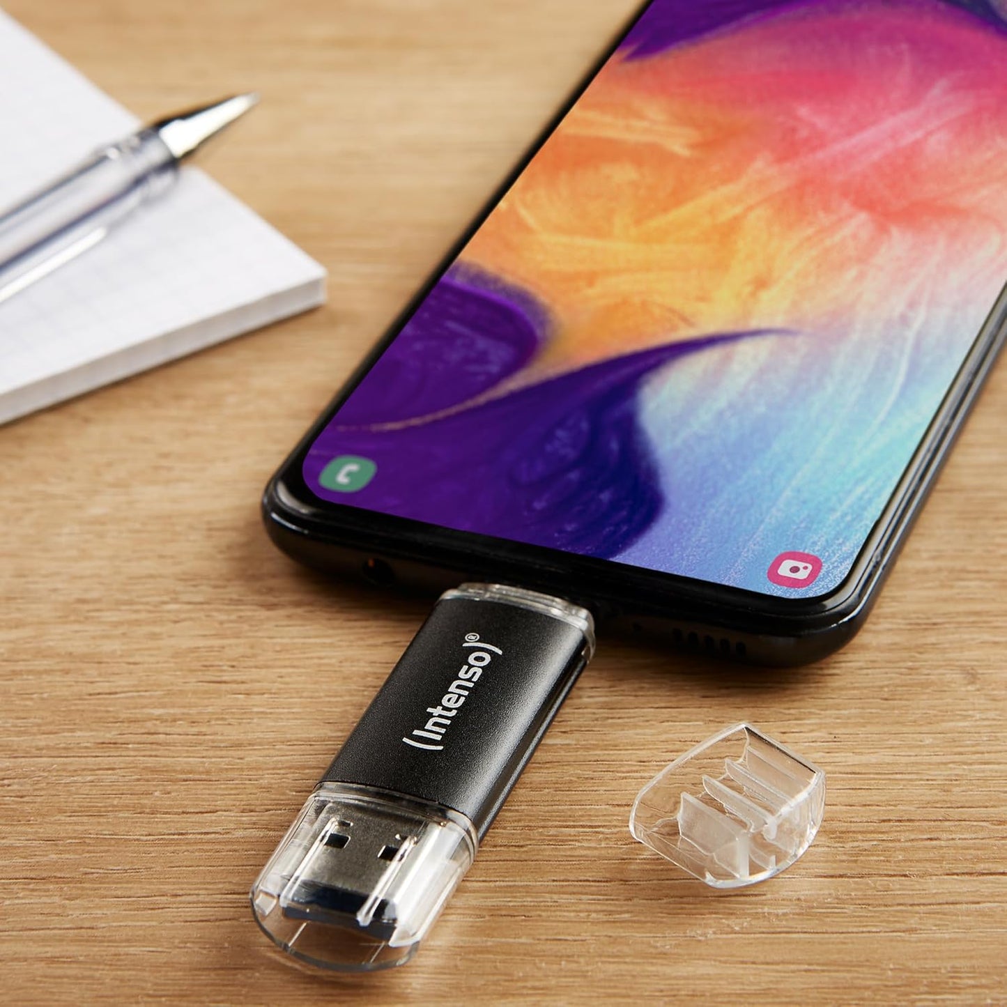 Intenso Twist Line 64 GB - Chiavetta USB Dual 3.2 Gen 1x1, USB-C e USB-A, 70 MB/s, antracite