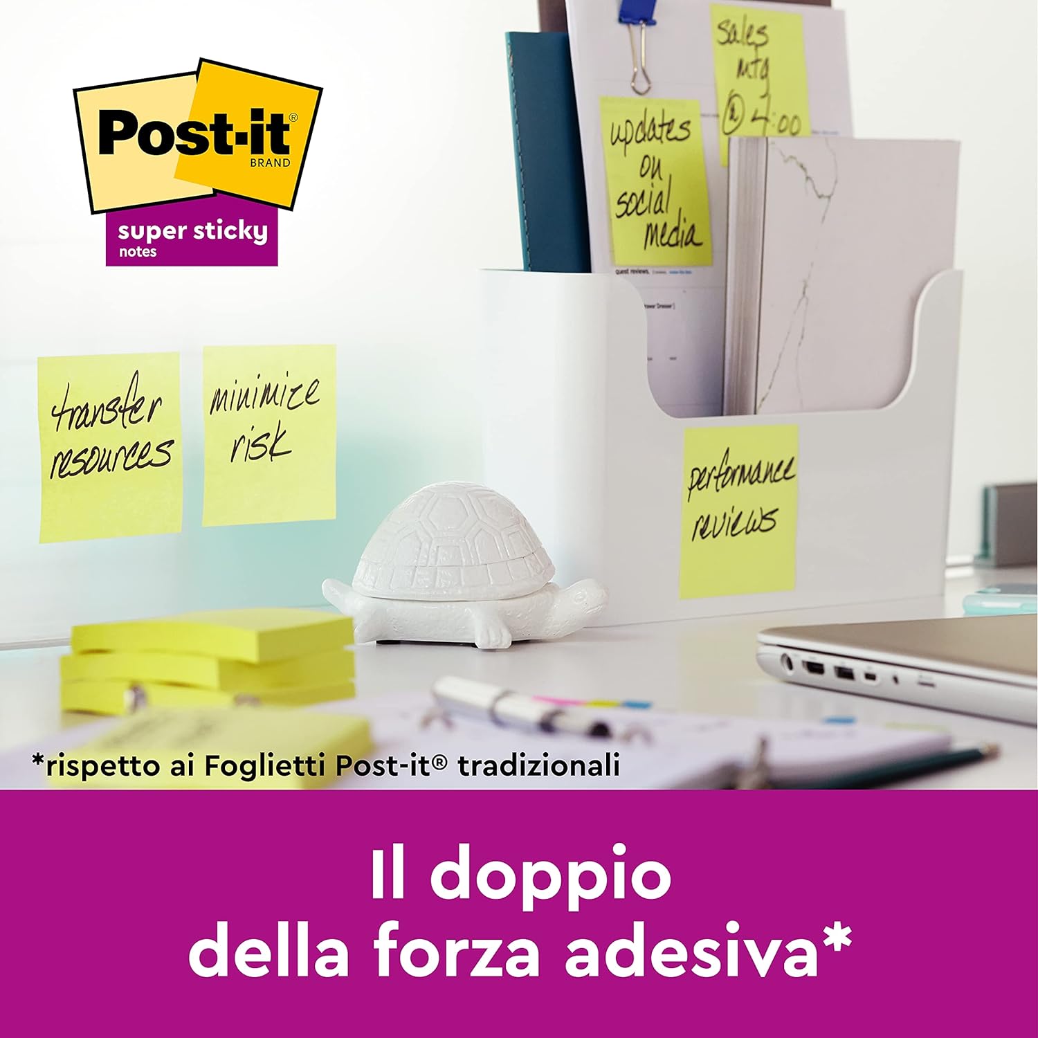 Post-it Super Sticky Notes, Canary Yellow, 76 mm x 76 mm, Promo Pack, 90 Sheets/Pad, 4 + 2 FREE Pads/Pack, Yellow Color - Self-stick Notes For Note Taking, To Do Lists & Reminders