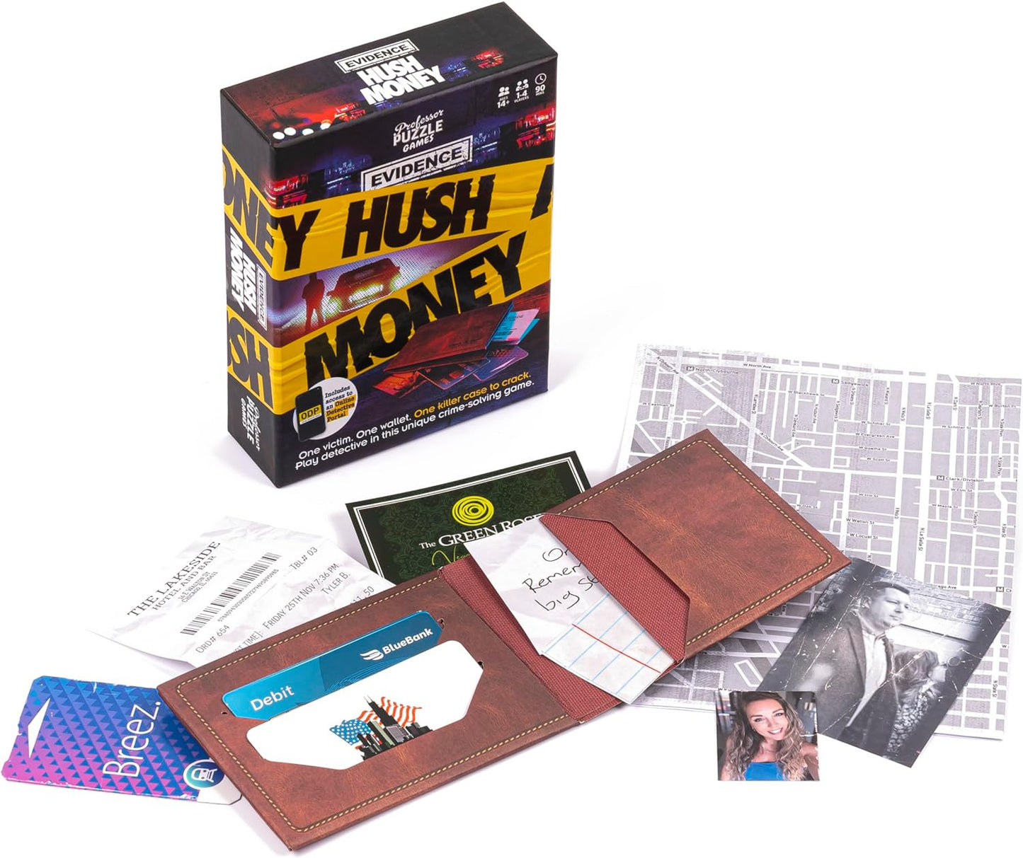 Professor Puzzle Evidence Hush Money Crime-Solving Game | Digital Hybrid