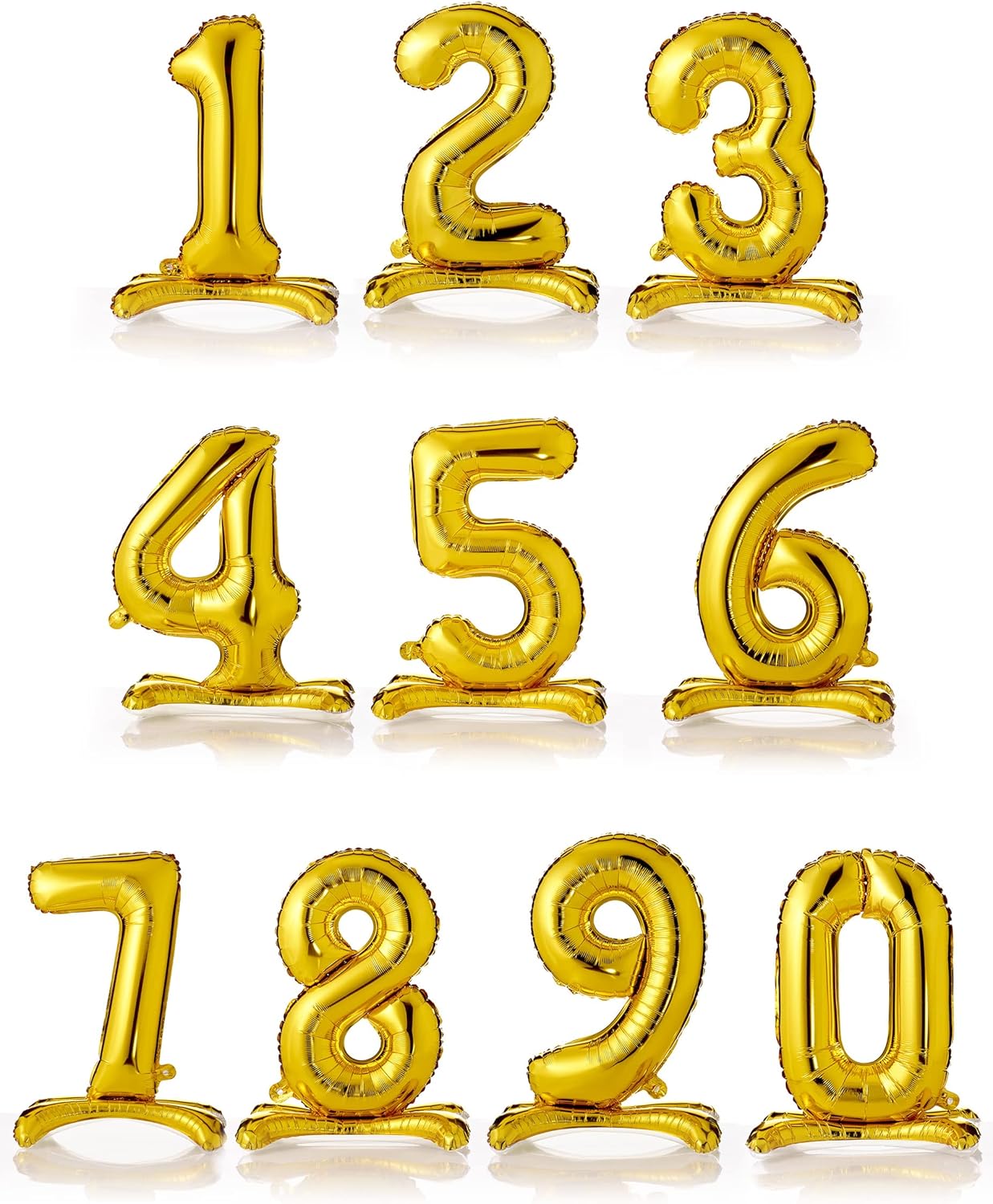 BIGIEMME SRL Freestanding Number Balloon in Gold Aluminium 70 cm One Size