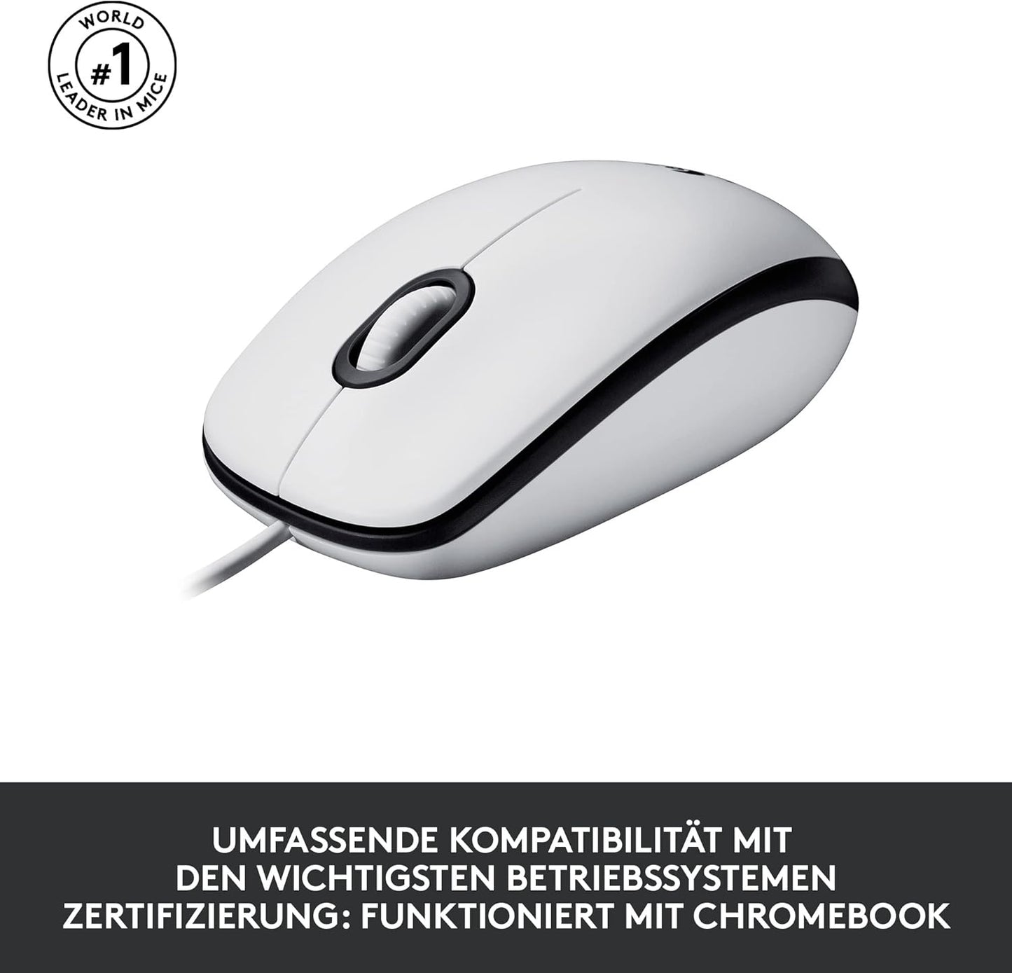 Logitech M100 Wired USB Mouse, 3-Buttons,1000 DPI Optical Tracking, Ambidextrous, Compatible with PC, Mac, Laptop
