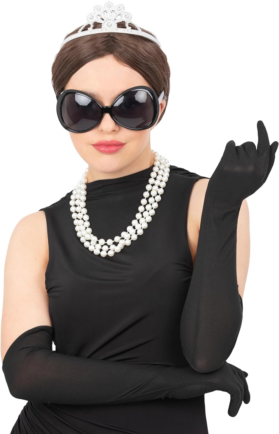 Smiffys 99775 Tiffany Diva Kit, Sunglasses, Women, Black, One Size