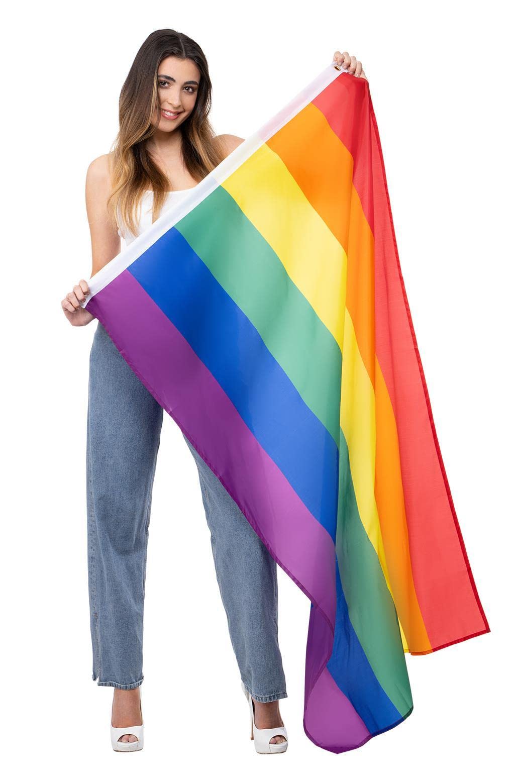 Smiffys 56420 Pride Rainbow Flag, Unisex Adult, Multi-Colour, One Size