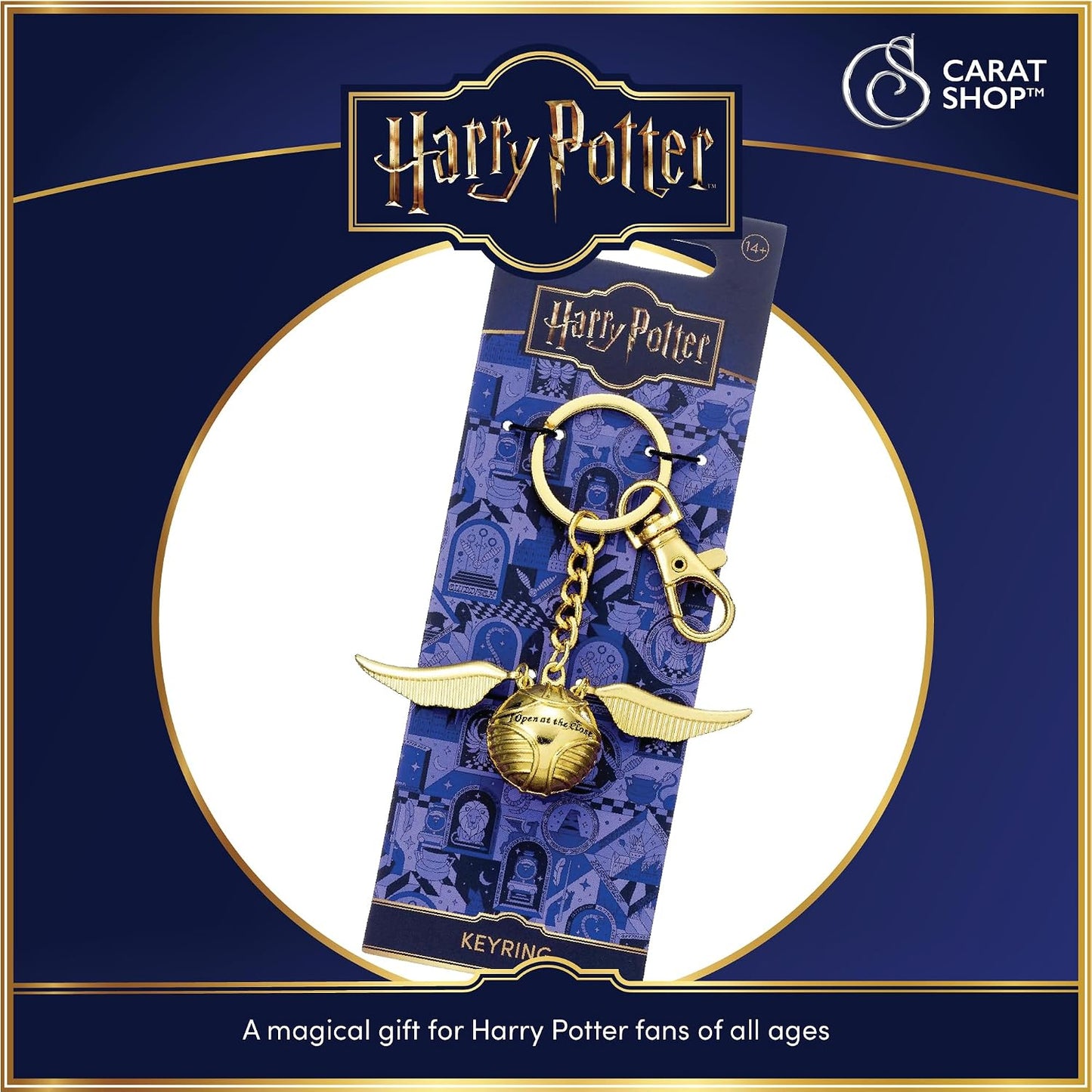 Harry Potter Golden Snitch porte-clés, The Carat Shop Llavero 3D oficial de Harry Potter Golden Snitch, Oro, Medium, The Carat Shop: Harry Potter Golden Snitch Schlüsselanhänger 3D - Harry Potter Gadget, Metall, Kein Edelstein., Harry Potter Official Gold
