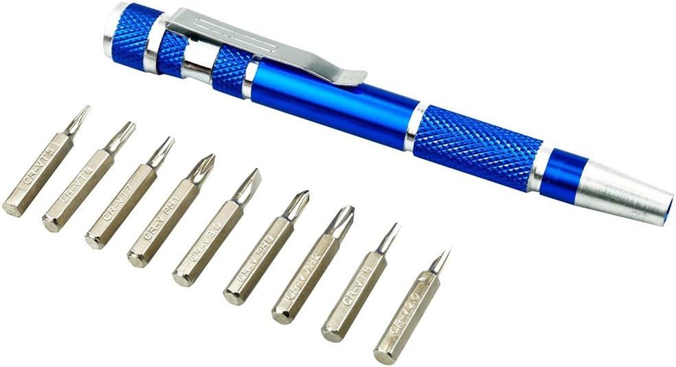 Kikkerland CD34-A Precision 8-in-1 Screwdriver, Assorted Colors