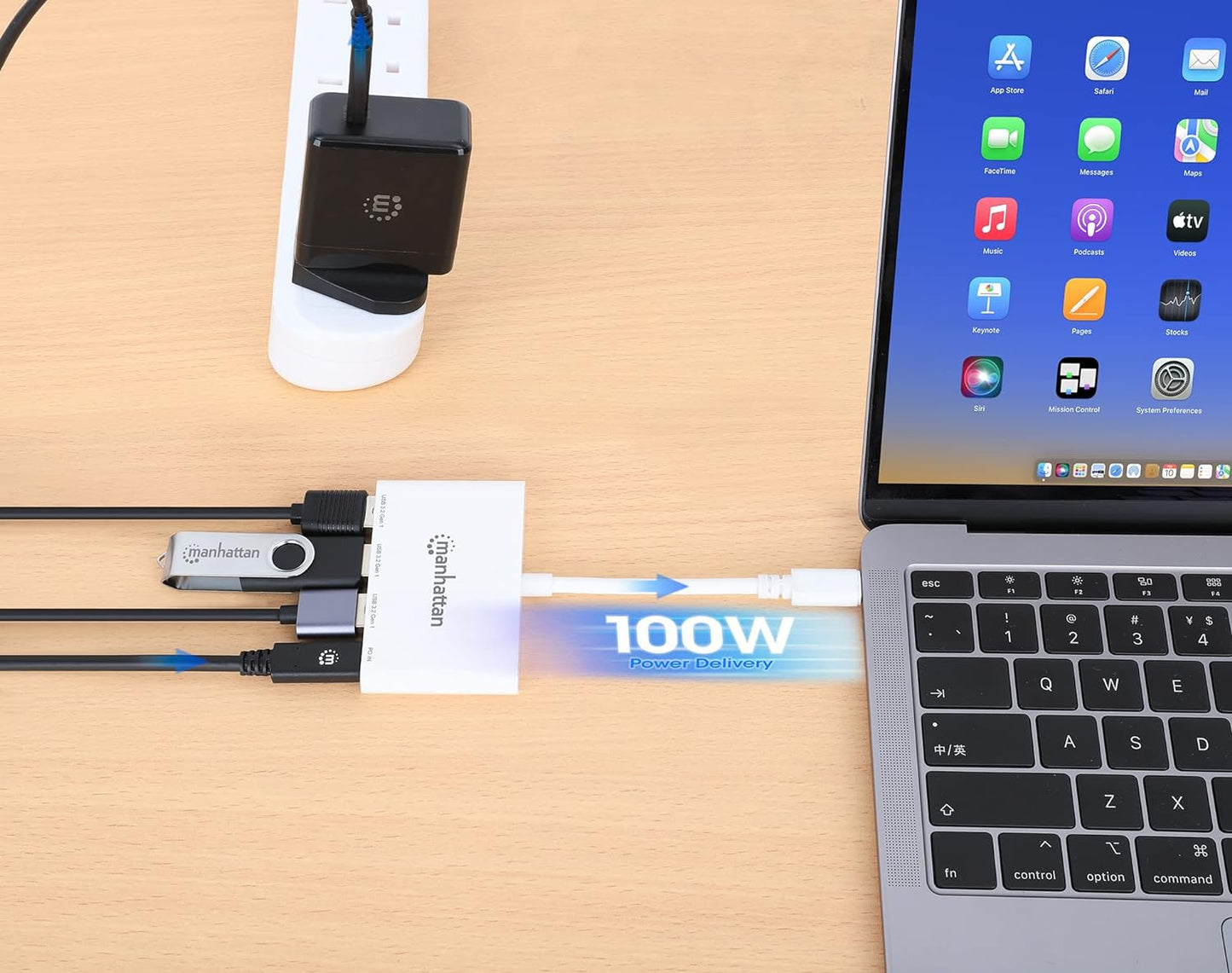 Manhattan 3-Port USB 3.0 Type-C Hub with Power Delivery