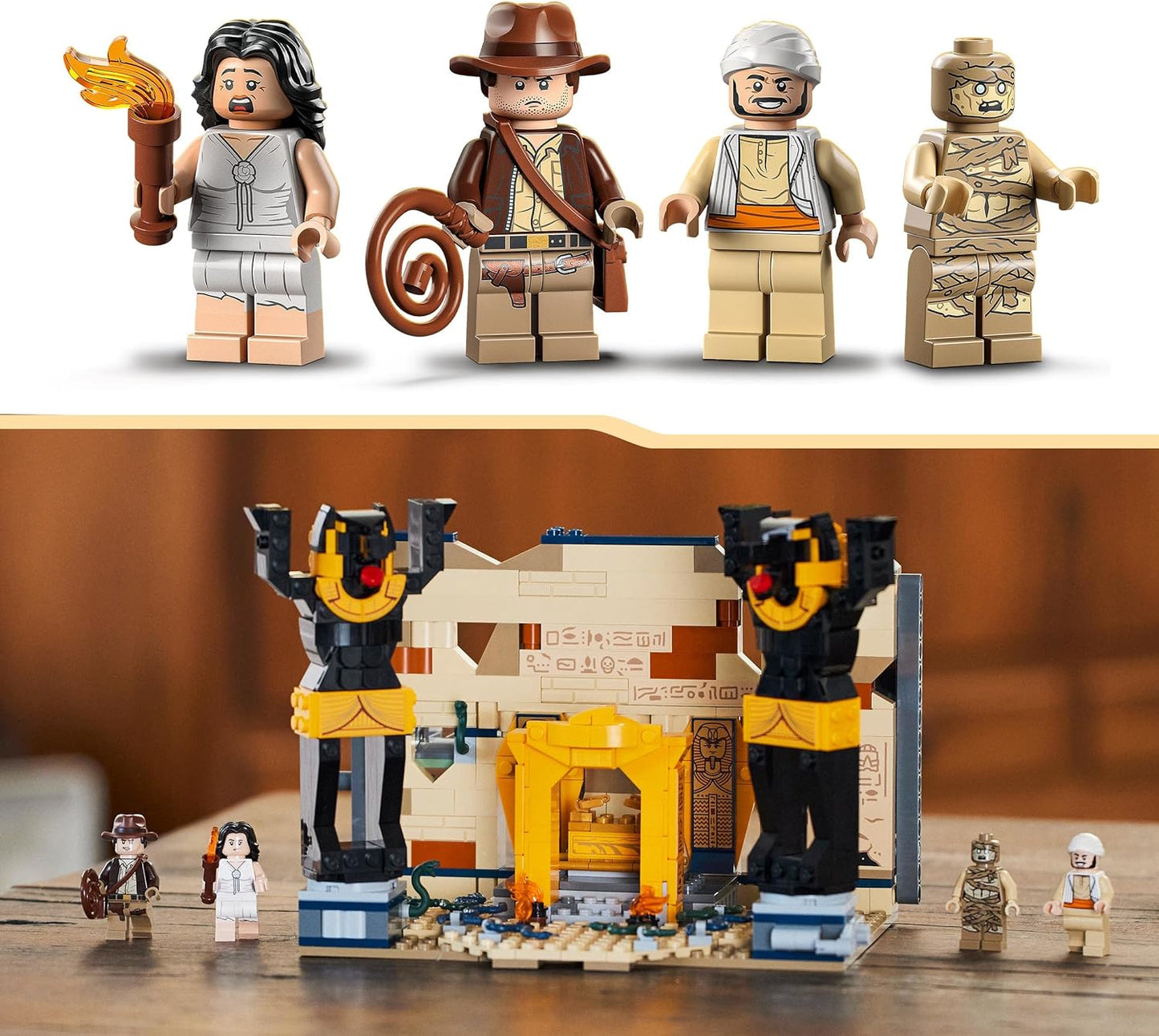 LEGO 77013 Indiana Jones Escape from the Lost Tomb Building Toy with Temple and Mummy Minifigure, Raiders of the Lost Ark Set, Birthday Gift Idea for Kids Single