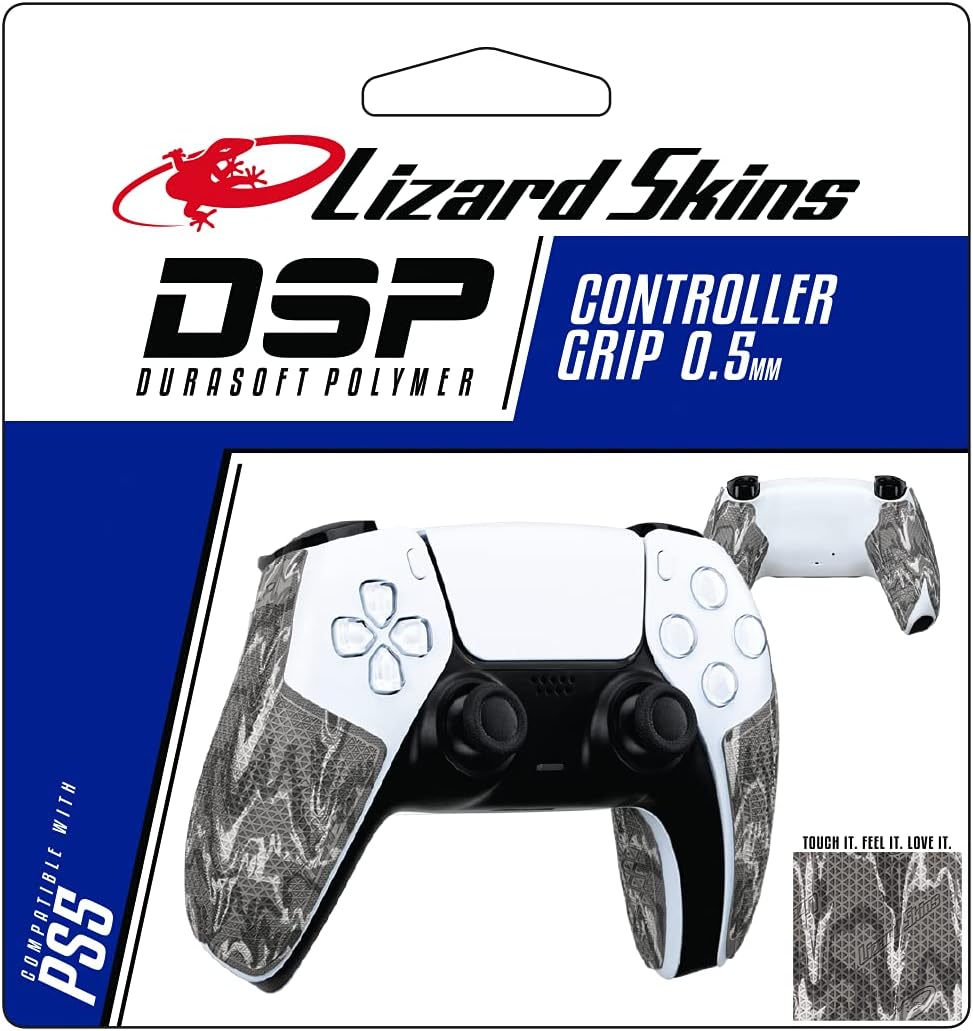 Lizard Skins PS5 Controller Grip – 0.5mm DSP Playstation 5 Grip - Easy to Install PRE Cut Pieces - 10 Colors (Phantom CAMO