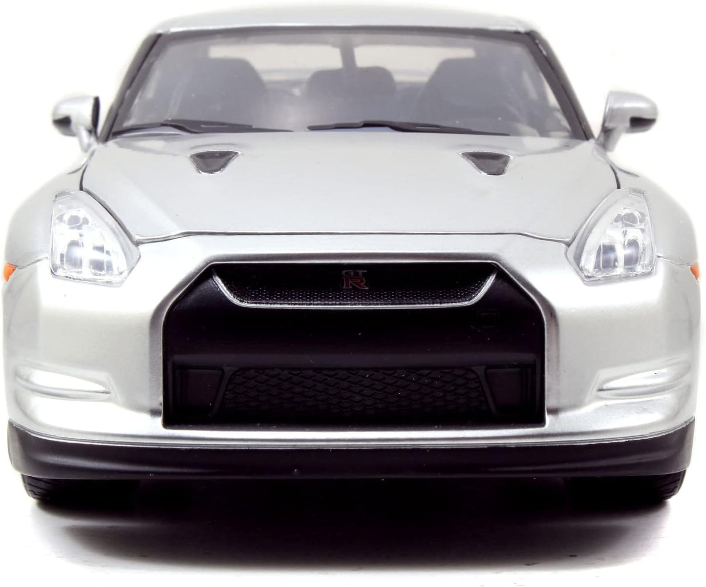 Jada Toys - Modellino auto Fast and Furious 1:24 - Brian`s Nissan GT-R R35 (argento) in Fast & Furious, la Cast Auto di Brian O`Conner con parti apribili, 19 cm, a partire da 8 anni