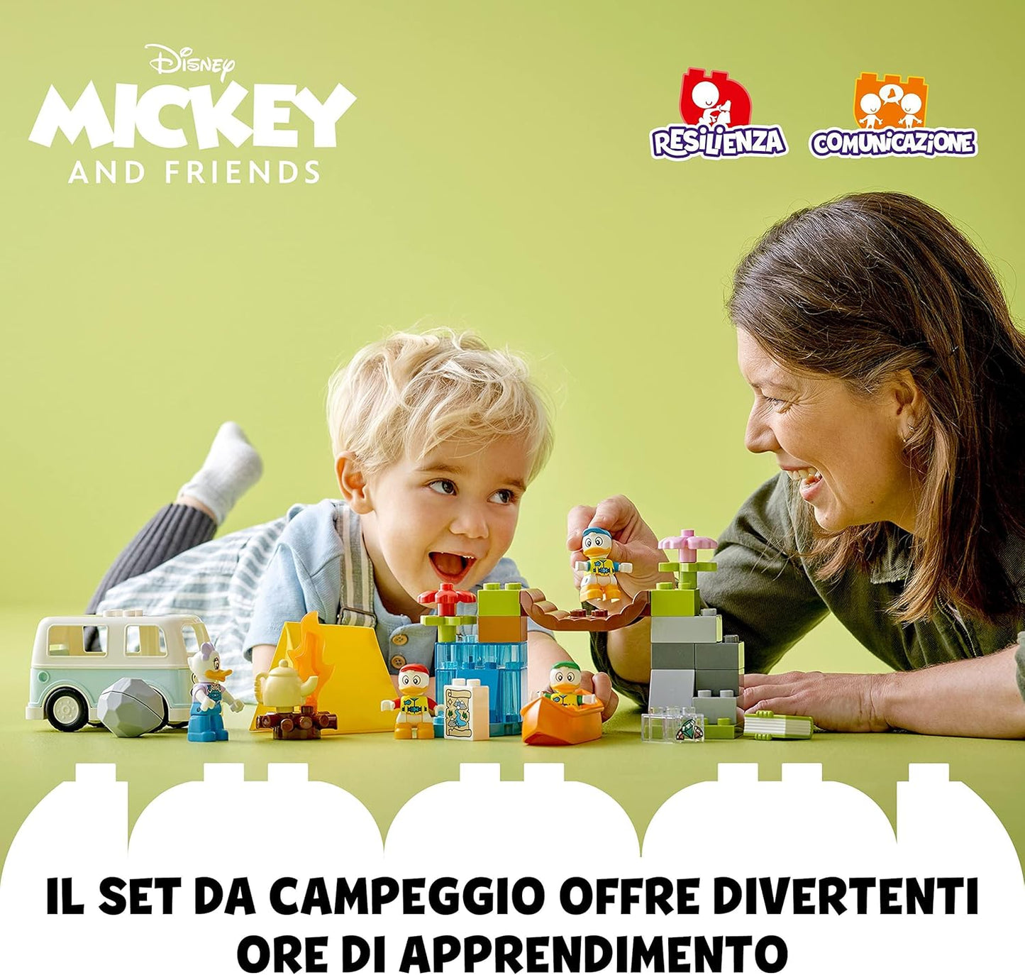 LEGO 10997 DUPLO Disney Mickey and Friends Camping-Abenteuer Set mit Wohnmobil, Kanu und Daisy Duck Figur, Bauspielzeug Geschenk für Kleinkinder ab 2 Jahren, Mädchen und Jungen