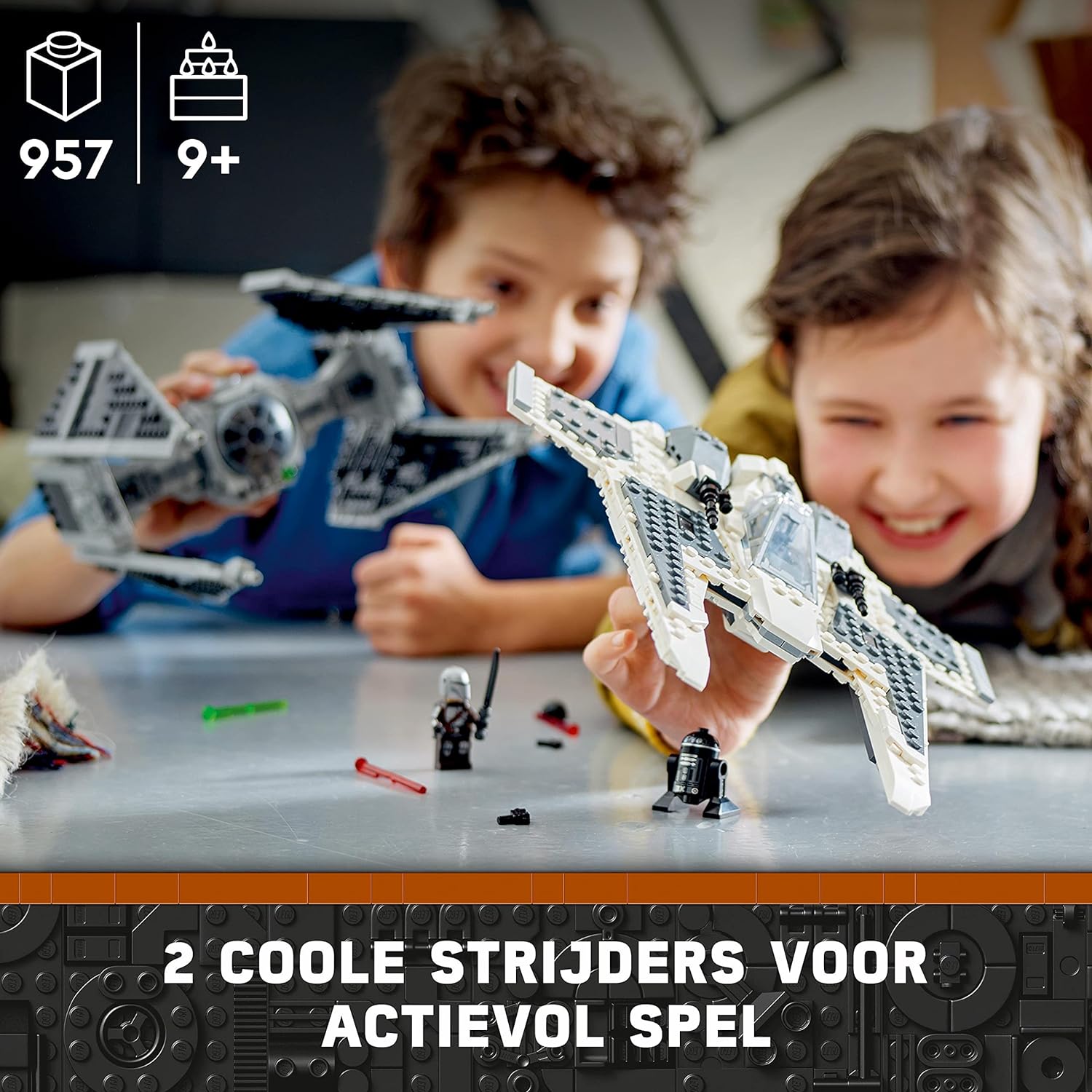 LEGO 75348 Star Wars Mandalorian Fang Fighter vs. TIE Interceptor, Starfighter Building Toy Set for Kids with 3 Minifigures & 75325 Star Wars The Mandalorian's N-1 Starfighter Building Toy + N-1 Starfighter Building Toy