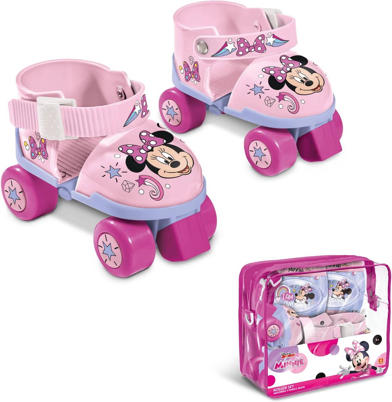 Mondo Minnie Mouse Skate Wheels for Girls Pink (Pink), Adjustable from 22 to 29
