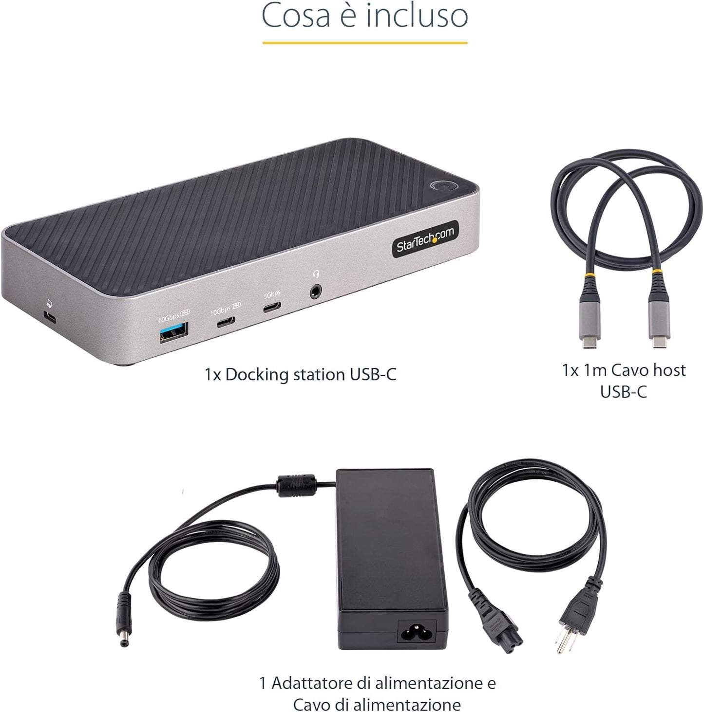 StarTech.com Docking Station USB-C per Tre Monitor - Dock USB C Triplo HDMI/DP 4K - Hub USB a 5 Porte - GbE - PD 100W - Docking Station Multi Monitor - Compatibile Thunderbolt 3 e 4 (116E-USBC-DOCK