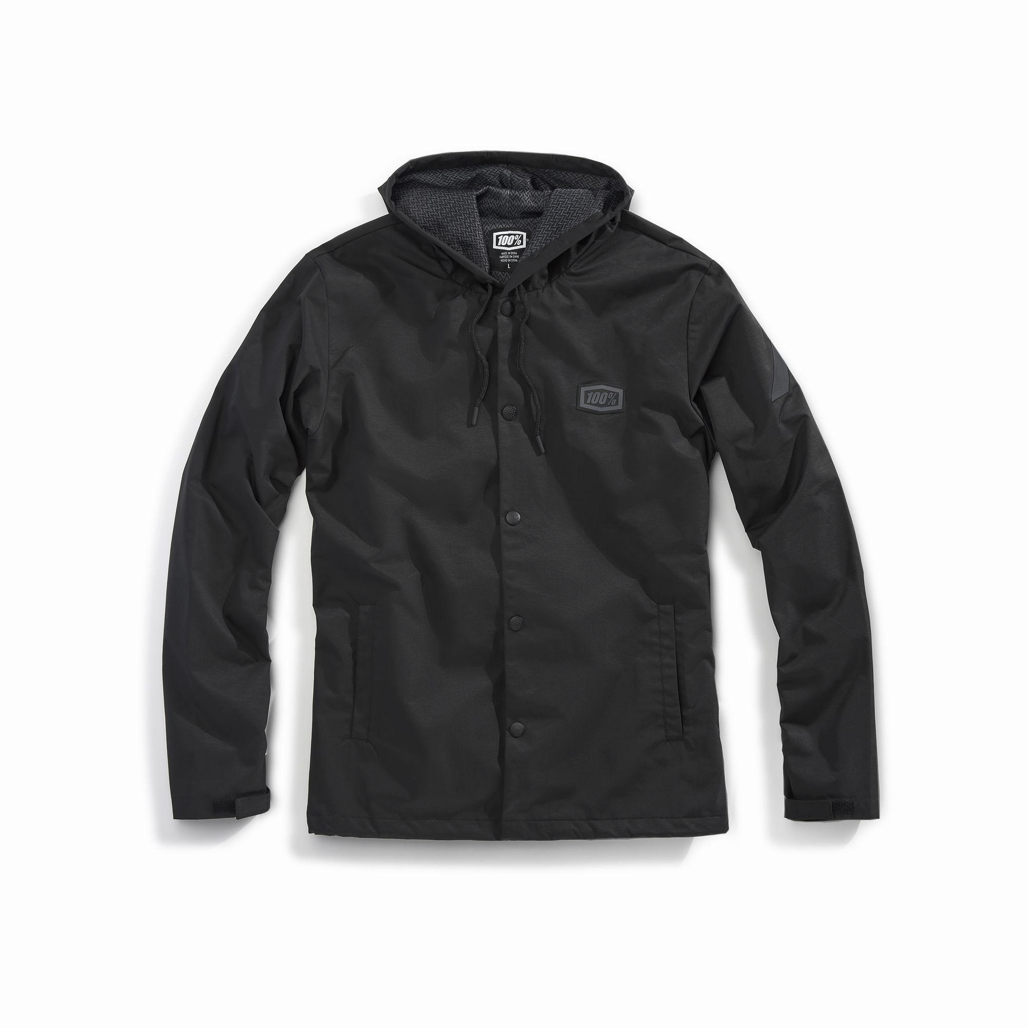 100% Apache Hooded Snap Jacket Black L