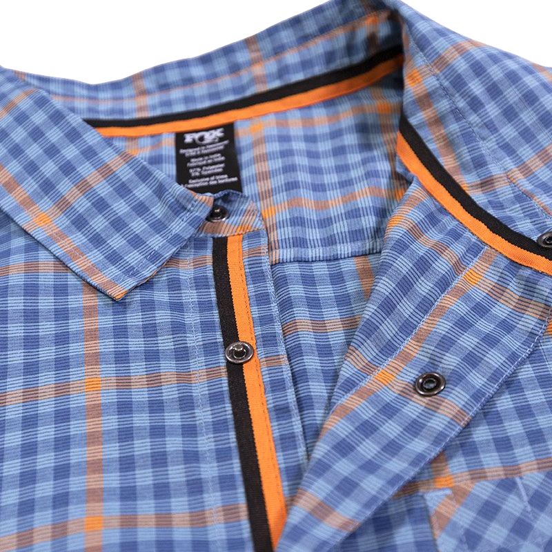 FOX Shop Shirt Orange / Blue Plaid L