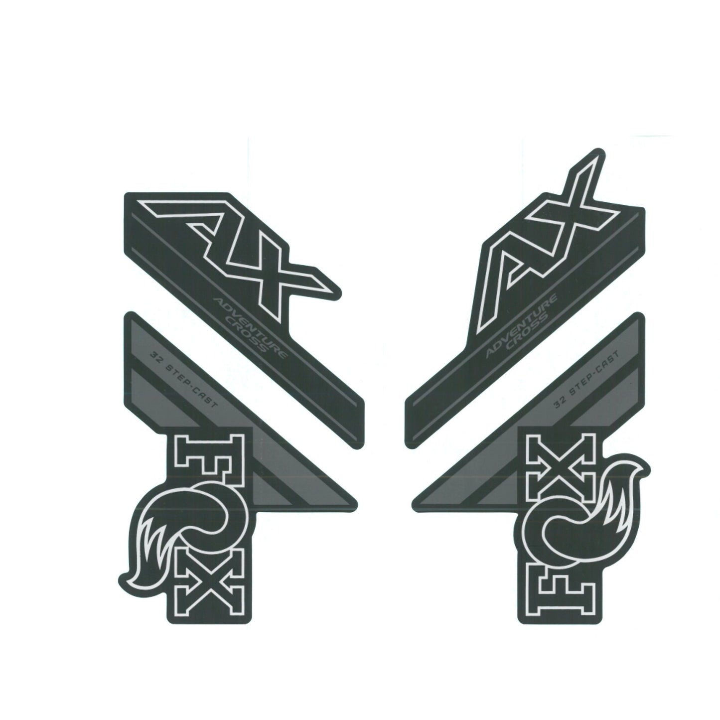 FOX Fork 32 Decal Kit: SC AX P-SE Grey Logo Matte Black 2018