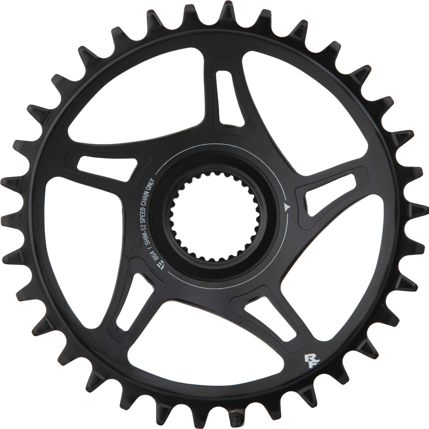 Race Face Bosch, G4 - Lame en acier - Pour VTT - Noir - Montage direct - Pour Shimano 12 vitesses