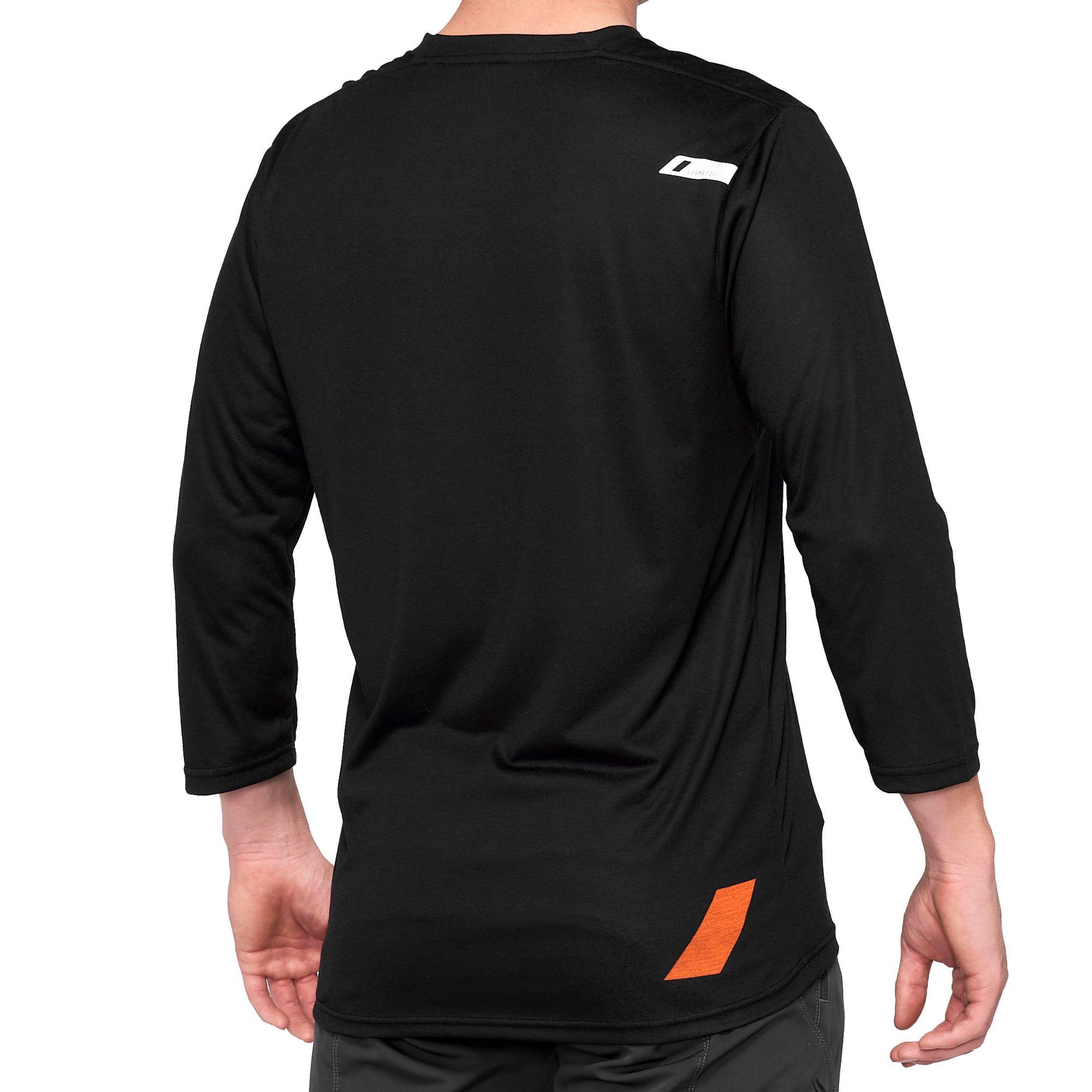 100% Airmatic ¾ Sleeve Jersey Black / Orange XL