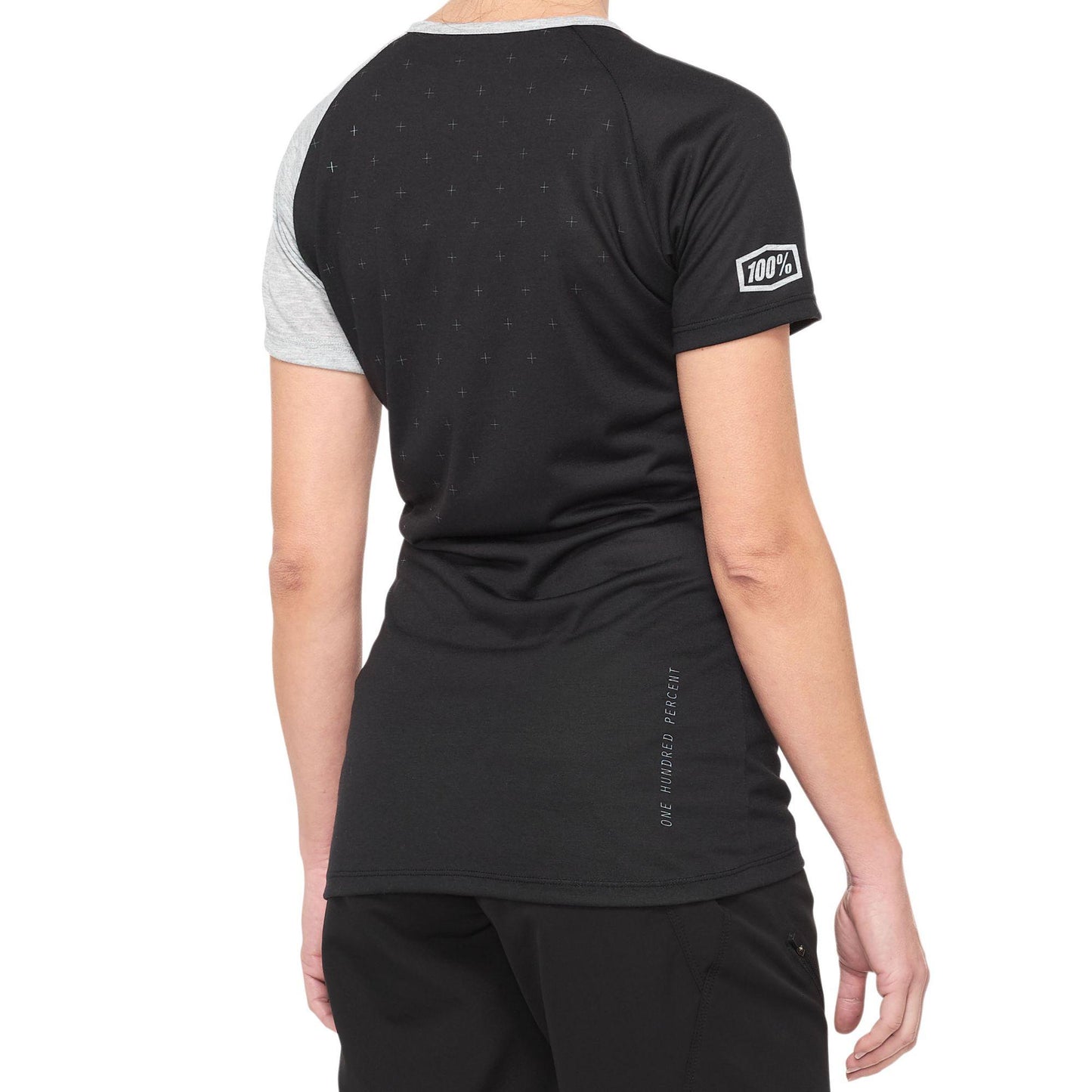 100% Airmatic - Maillot de Ciclismo para Mujer, Manga Corta, Color Negro y Gris