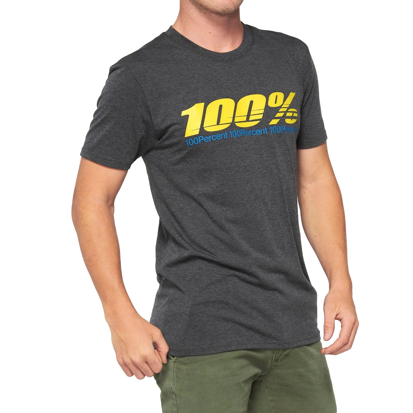 100% Argus Tech Tee Charcoal Heather LG