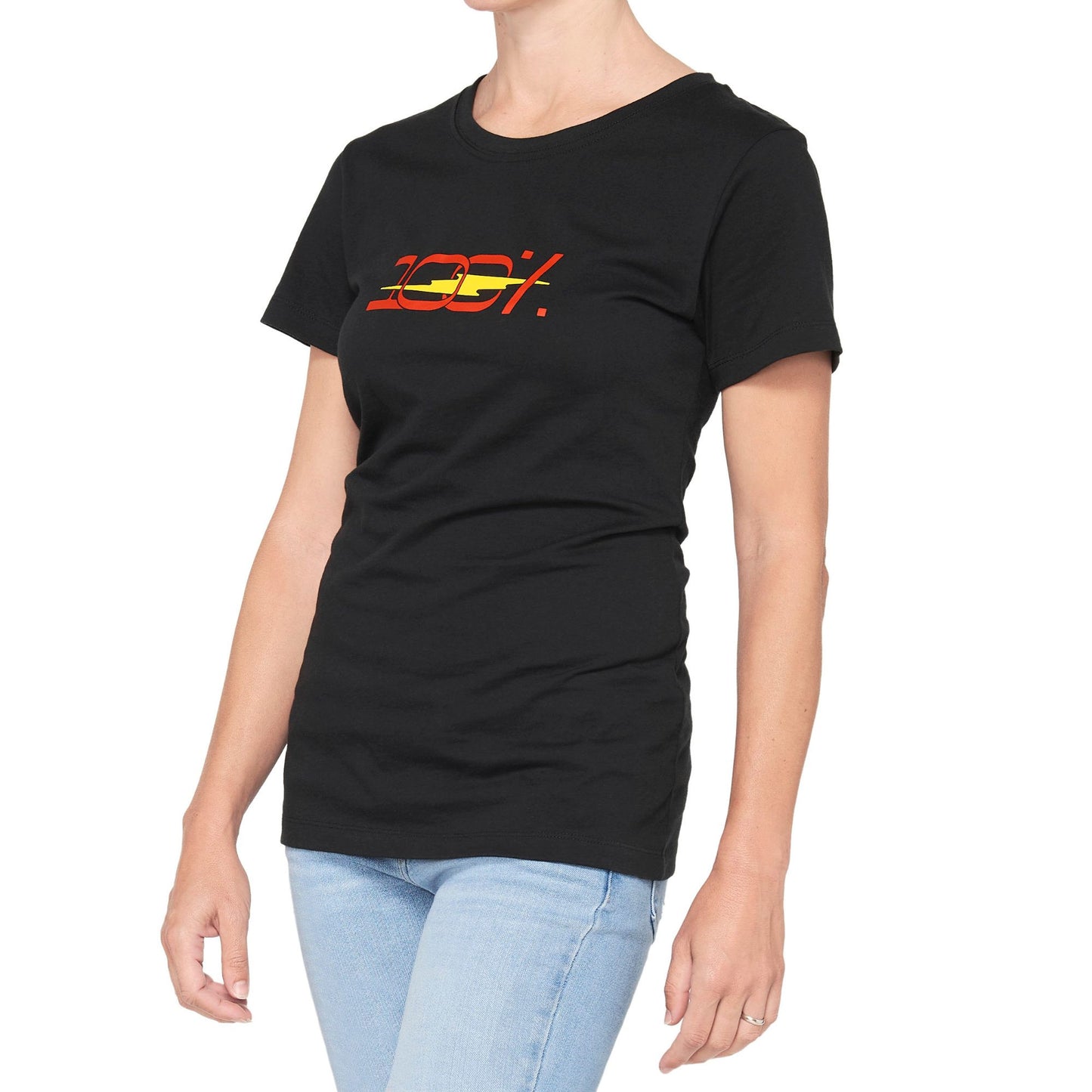 100% Joshua Women's Crewneck T-Shirt Black MD