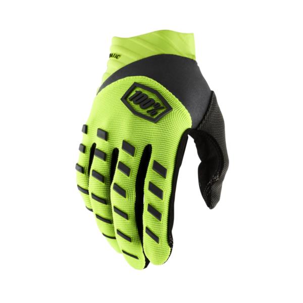 100% Airmatic Gloves Fluorescent Yellow Black