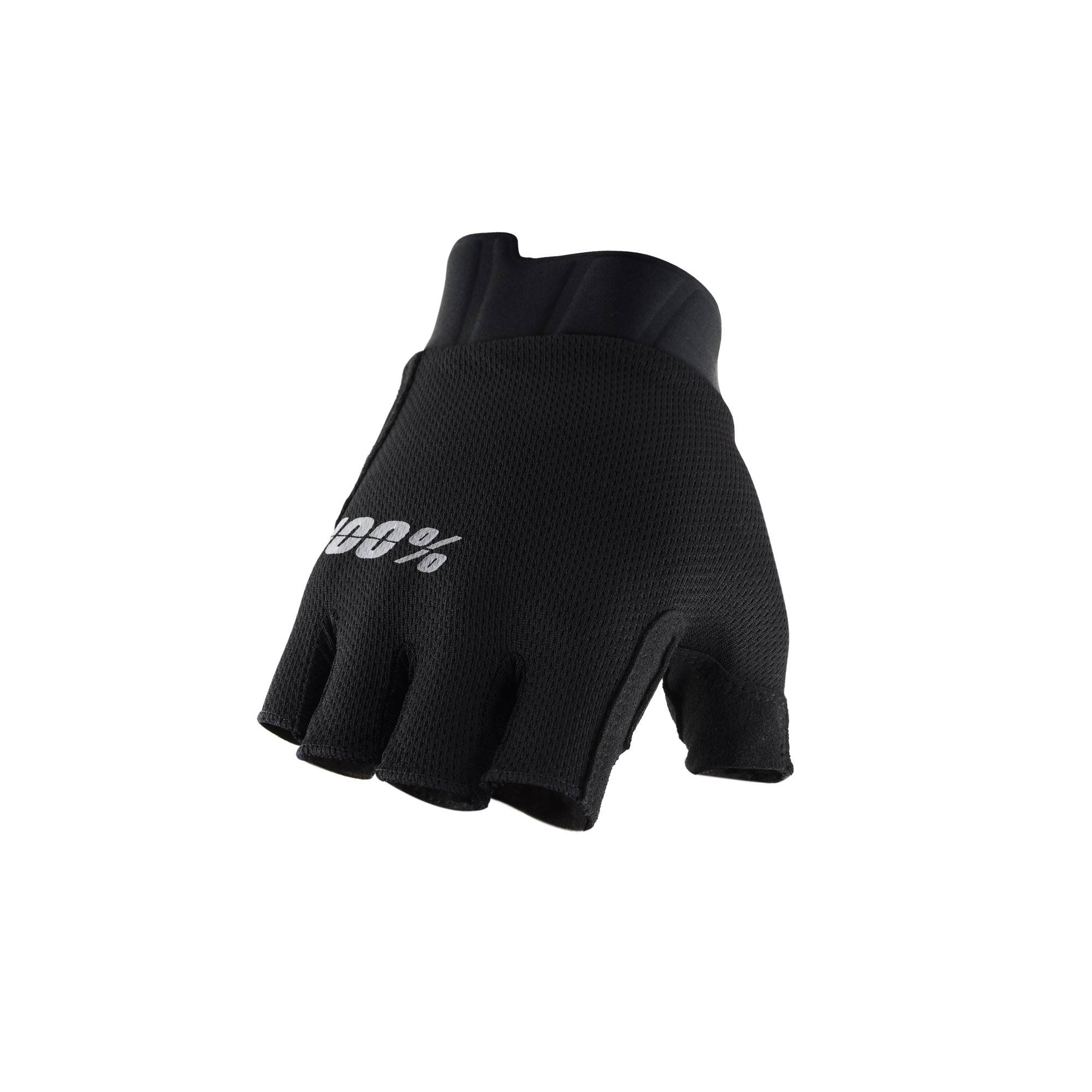 100% EXCEEDA Fingerless Road Cycling Gloves - Biking Short Finger Gloves w/Shock Absorbing Gel