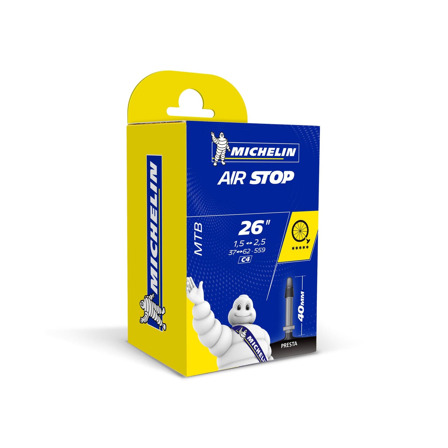 Michelin Airstop MTB Inner Tube - 26" x 1.4-2.5" (Presta 40mm)