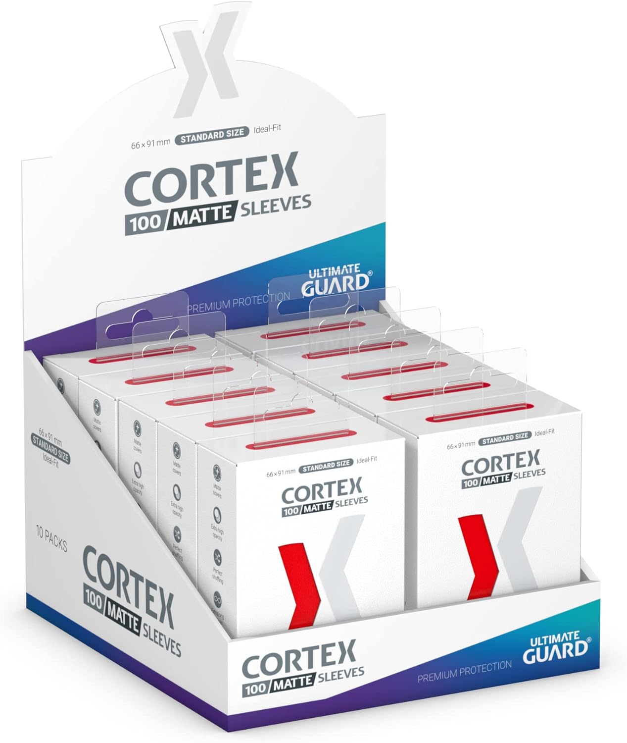 Ultimate Guard Cortex Sleeves Standard Size Matte Red (100