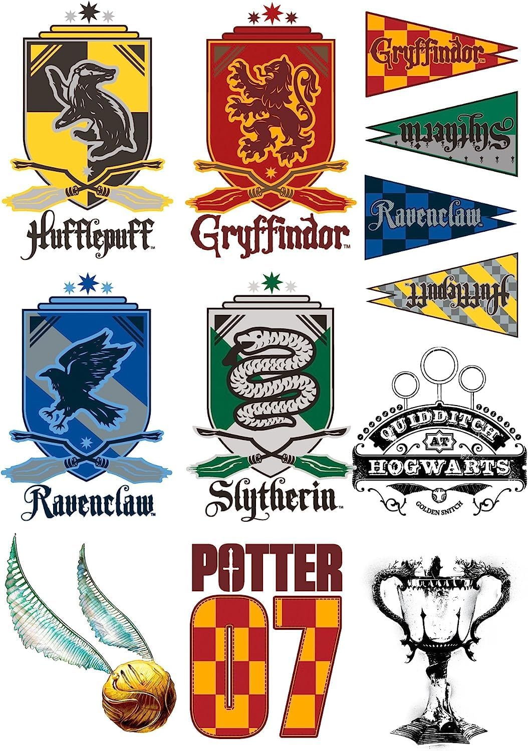 Harry Potter - Tattoos (Temporary) - Set of 35 Styles - Official - Cinereplicas