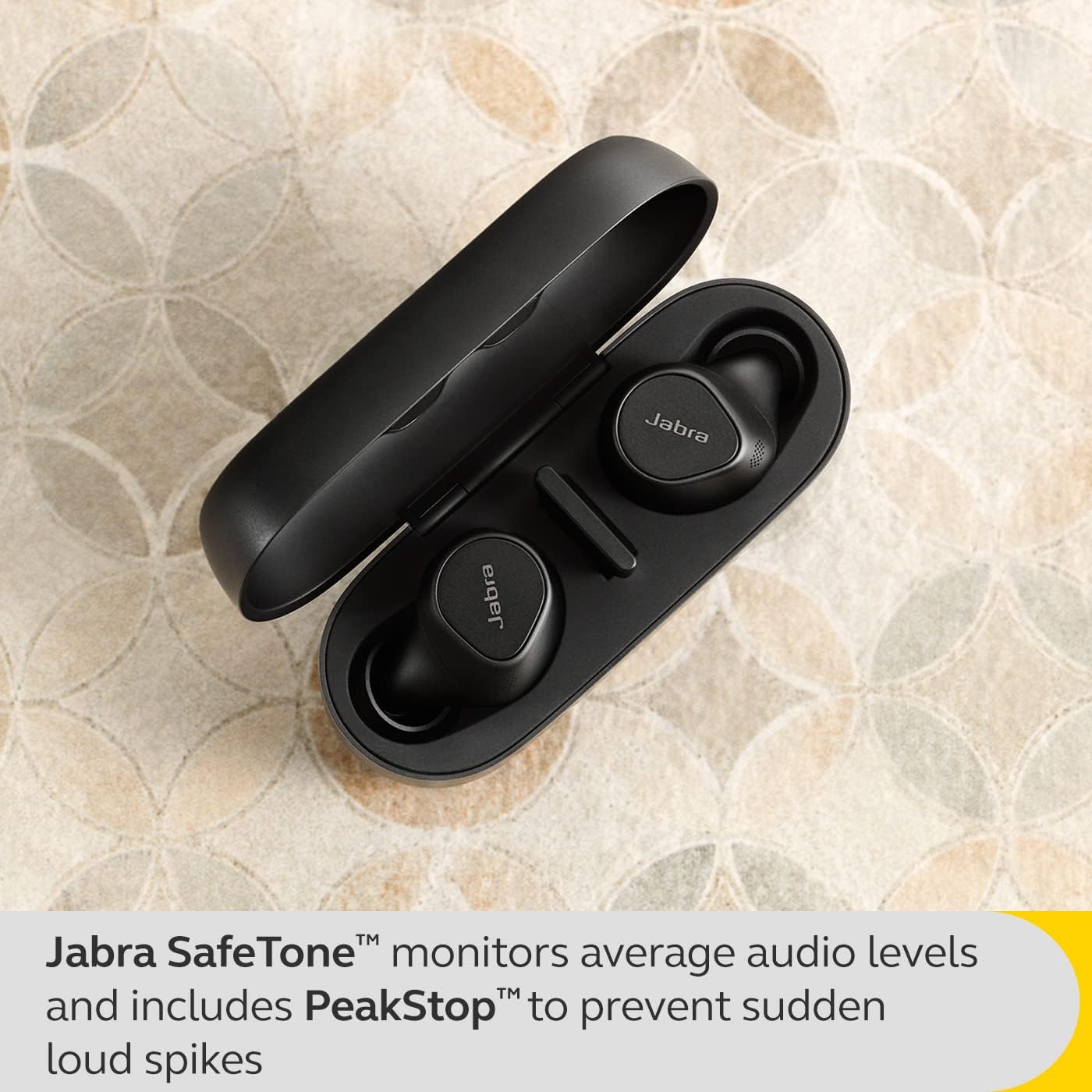 Jabra Evolve2 Buds True Wireless Bluetooth Earbuds, Active Noise Cancellation, MultiSensor Voice Technology and Wireless Charging Pad - Certified to work with your virtual meeting apps - Black