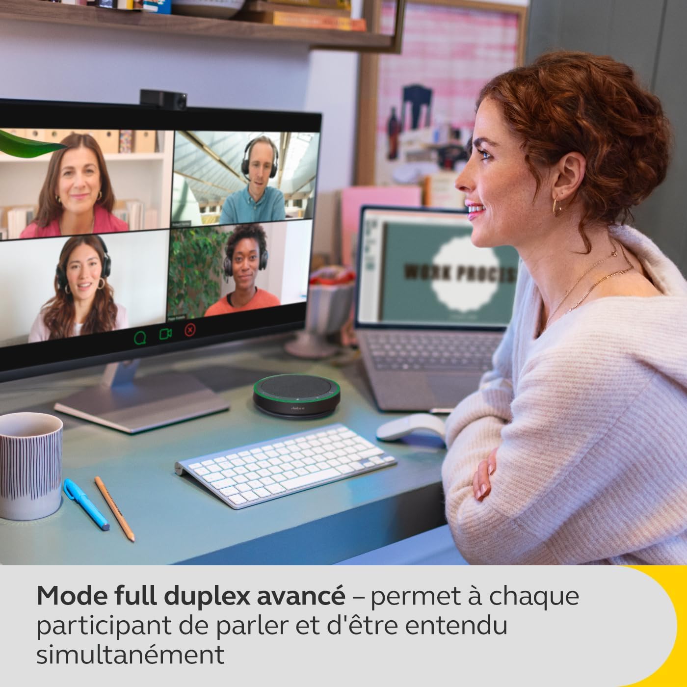 Jabra Speak2 75 Wireless Bluetooth Speakerphone with USB-A Bluetooth Adapter, 4 Noise-cancelling Mics and Full-range 65mm Speaker - Certified for Zoom and Google Meet - Dark Grey